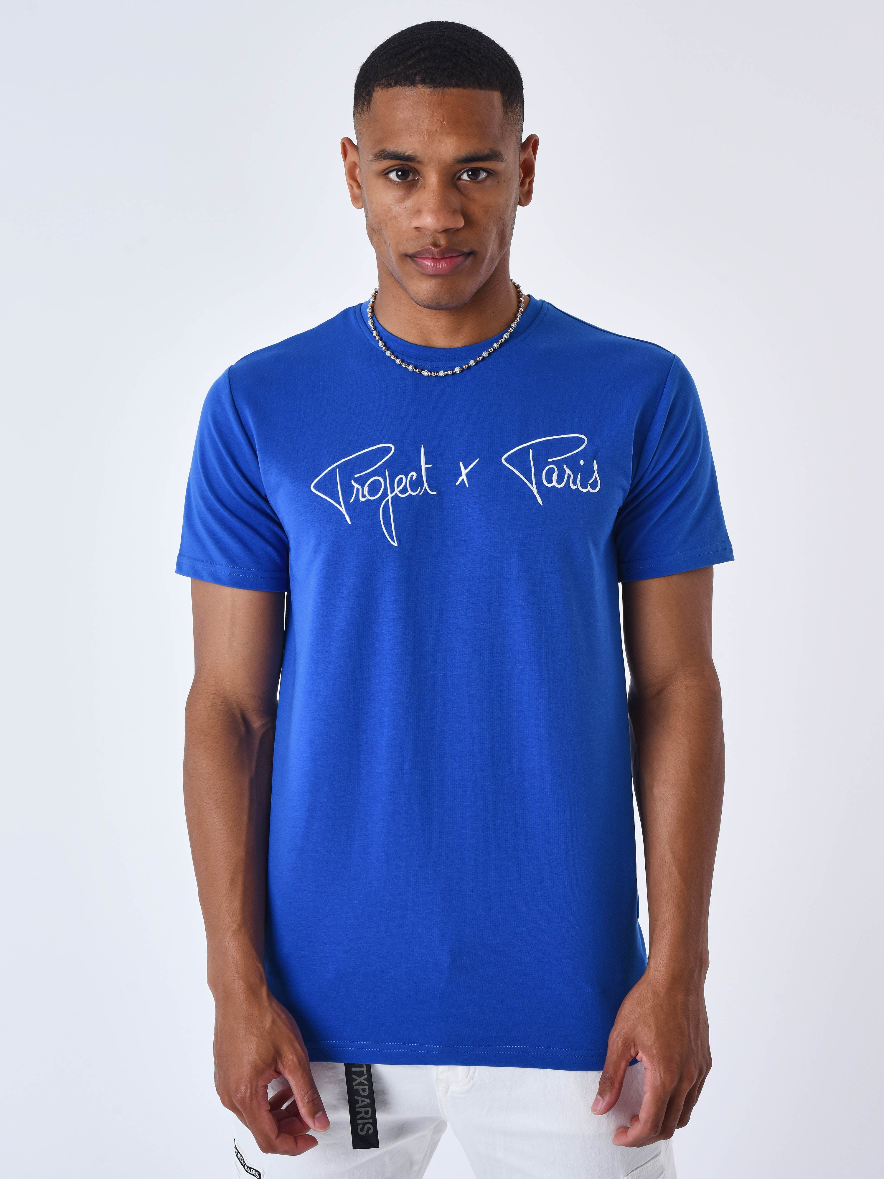 tee-shirt-basic-broderie-logo-project-x-paris-bleu-electrique