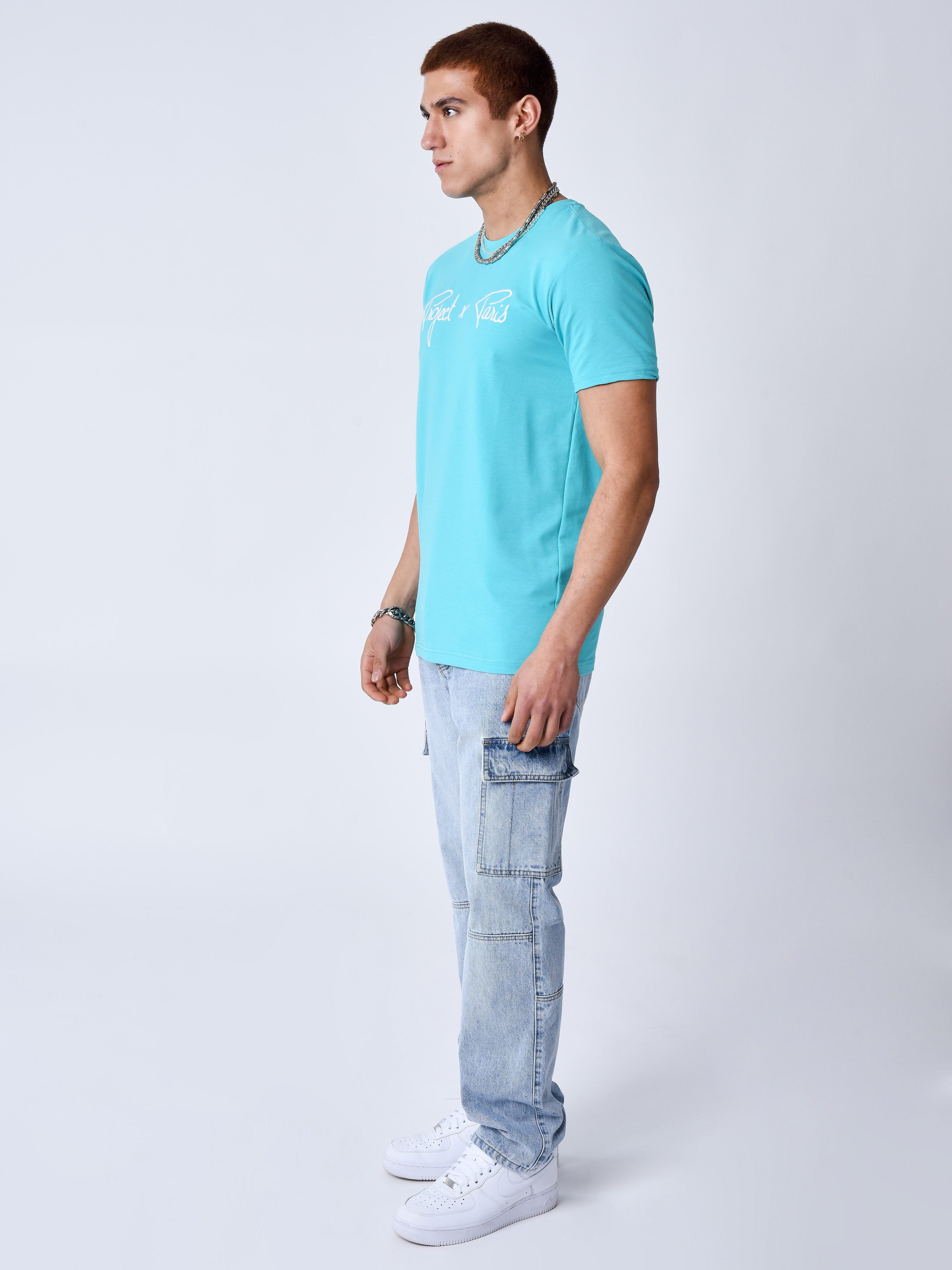 tee-shirt-basic-broderie-logo-project-x-paris-turquoise-modelshot