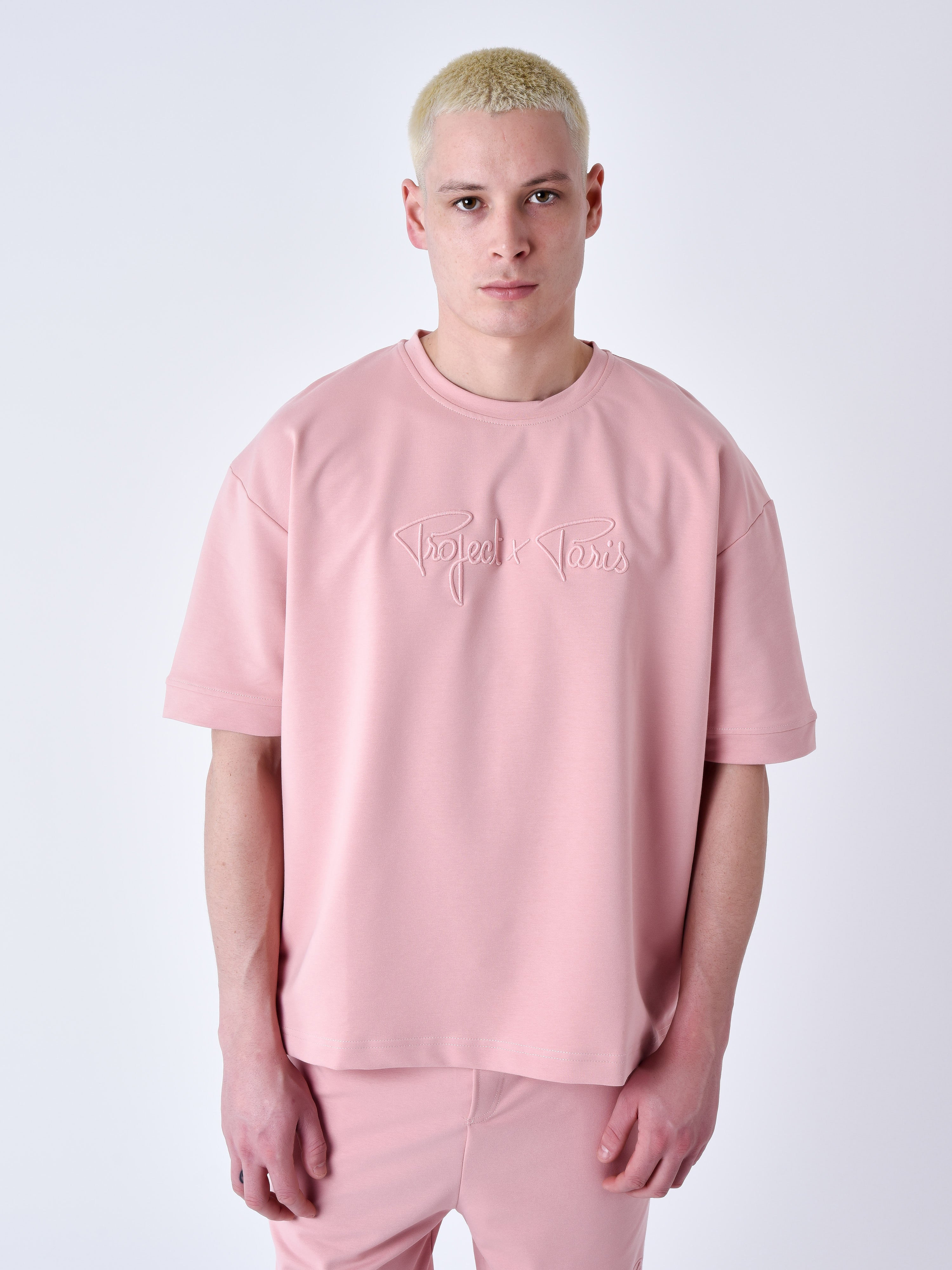 Tricou clasic cu broderie logo complet Signature-1