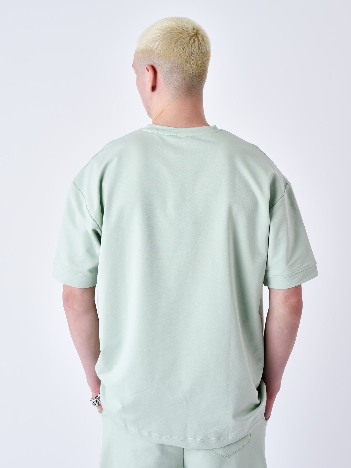tee-shirt-classique-full-logo-broderie-essentials-vert-d-eau-modelshot