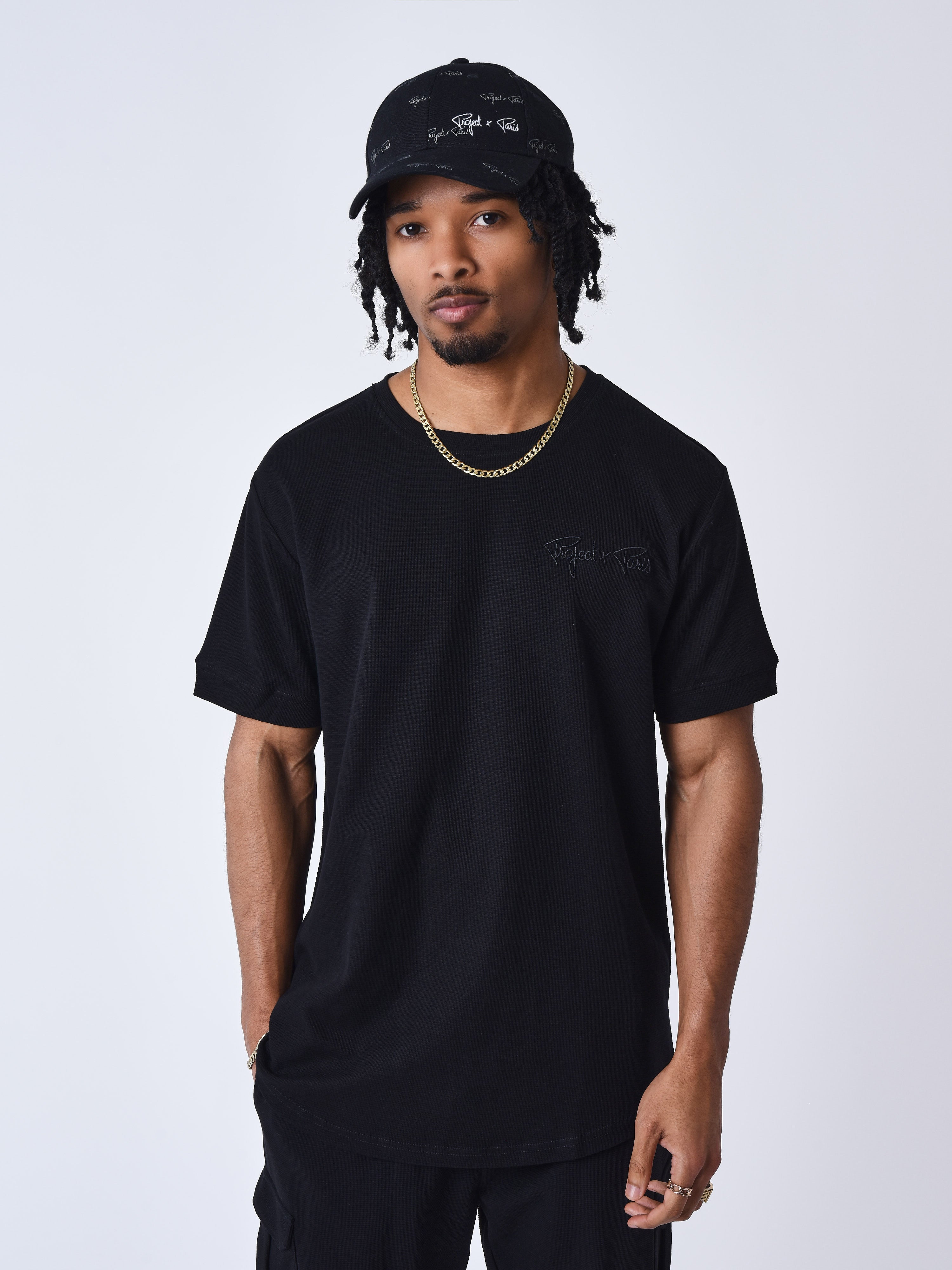 Klasyczny teksturowany T-shirt-1