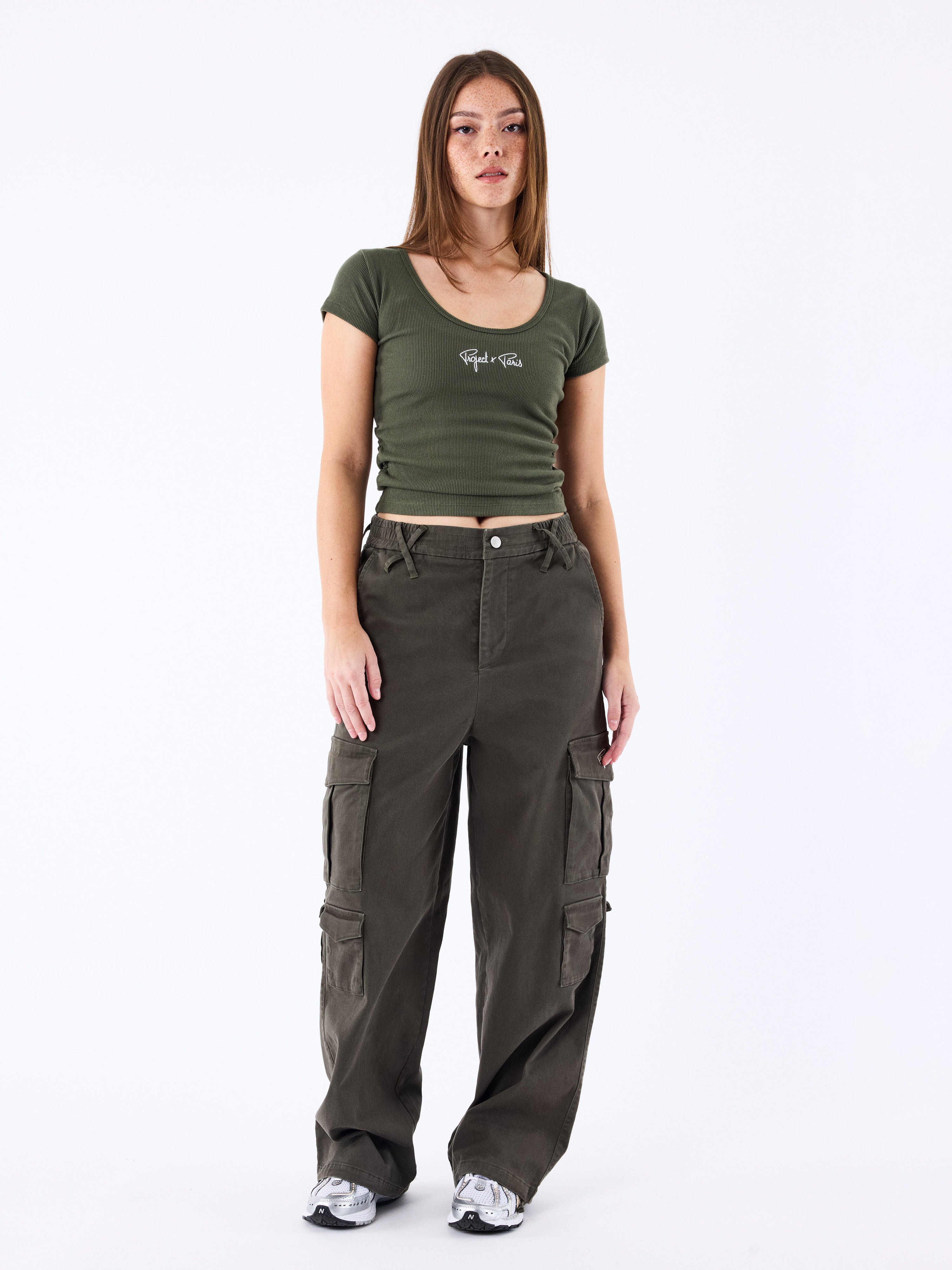 tee-shirt-cotele-essentials-project-x-paris-olive-fonce