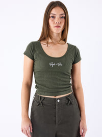 tee-shirt-cotele-essentials-project-x-paris-olive-fonce-modelshot