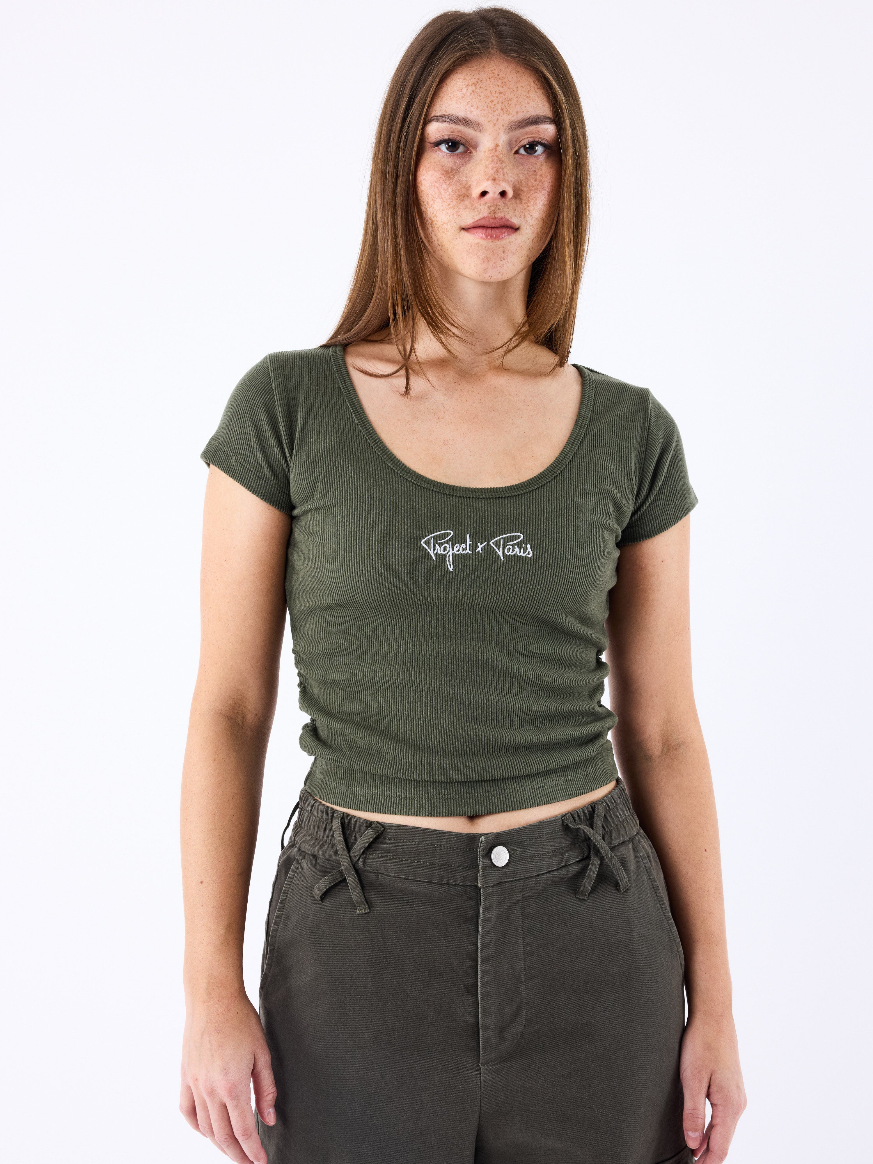 tee-shirt-cotele-essentials-project-x-paris-olive-fonce