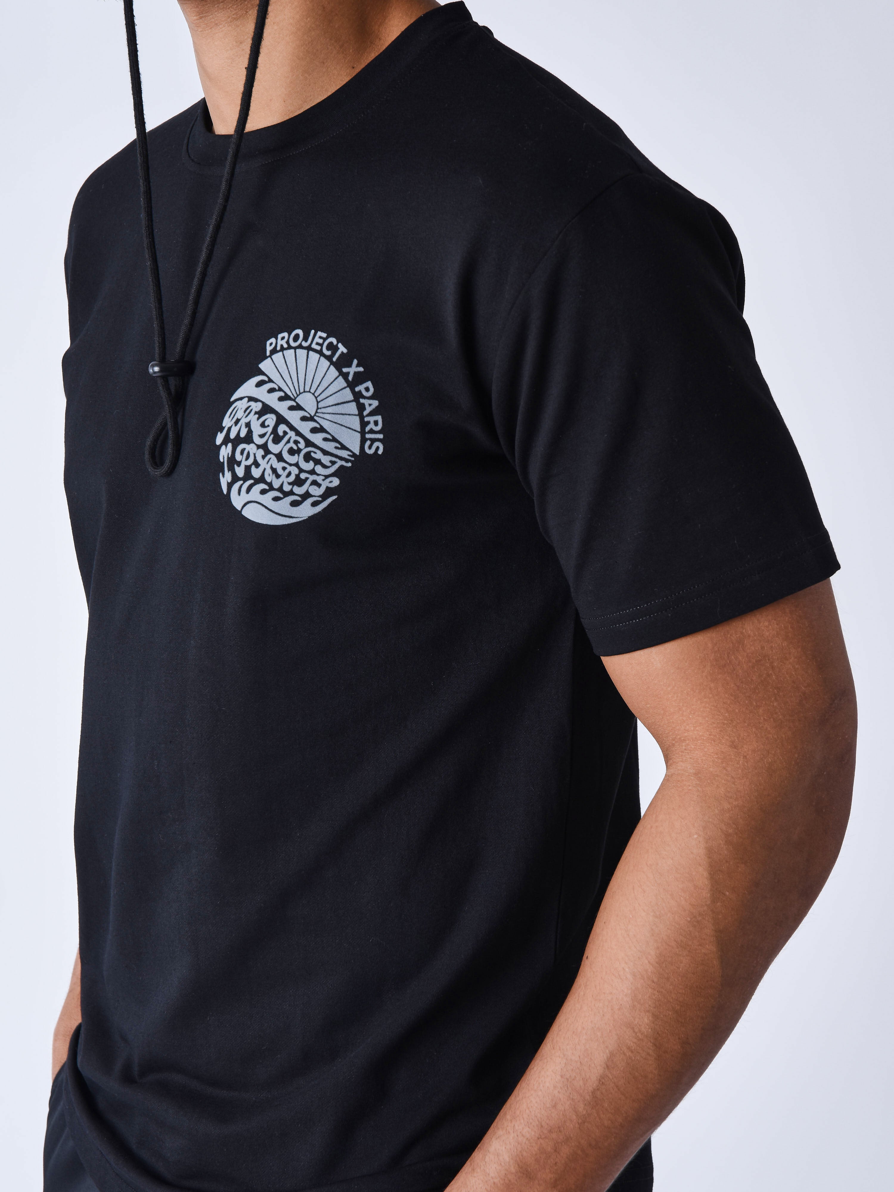 tee-shirt-imprime-groovy-sun-noir