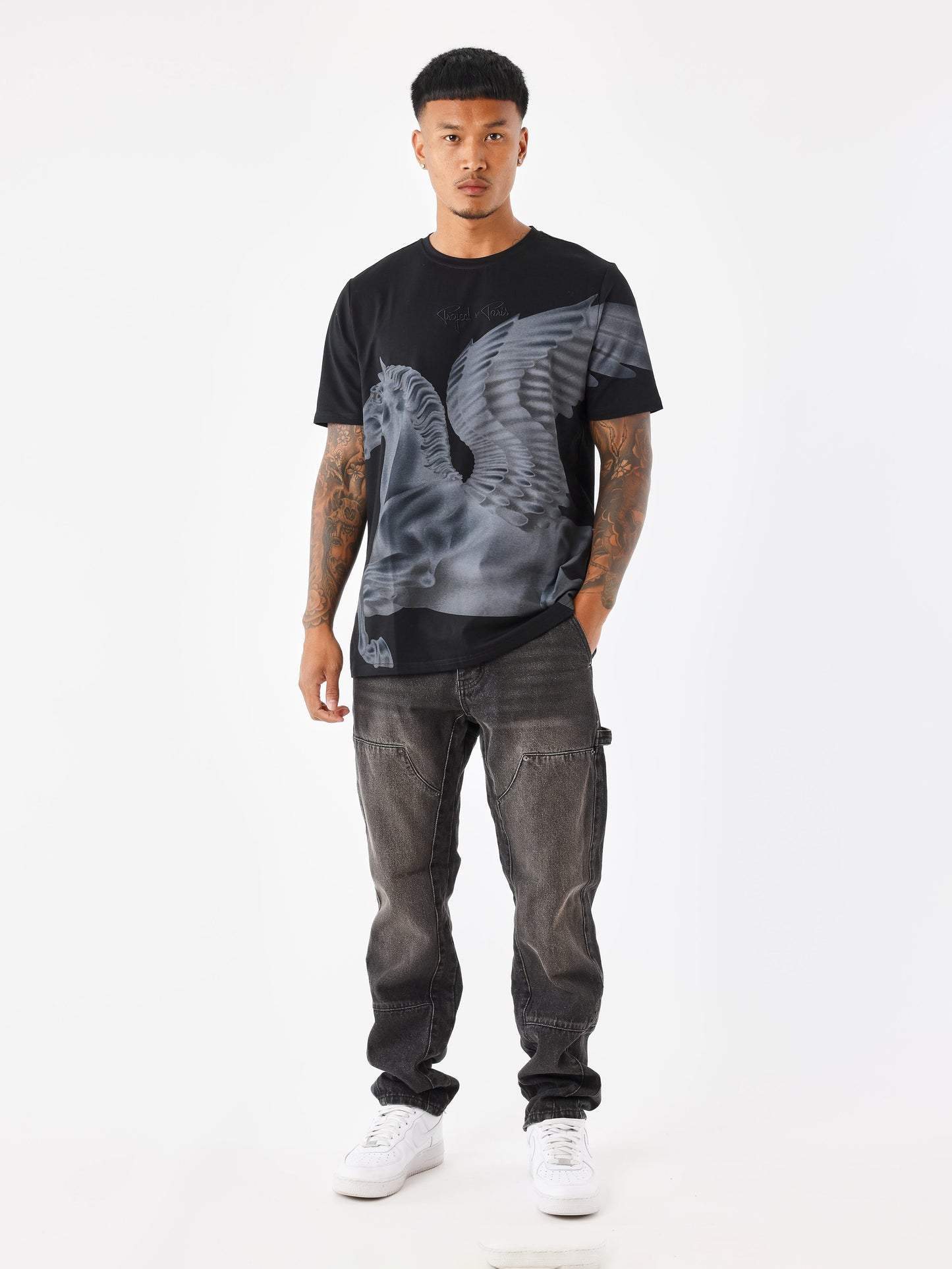 tee-shirt-motif-equestre-noir