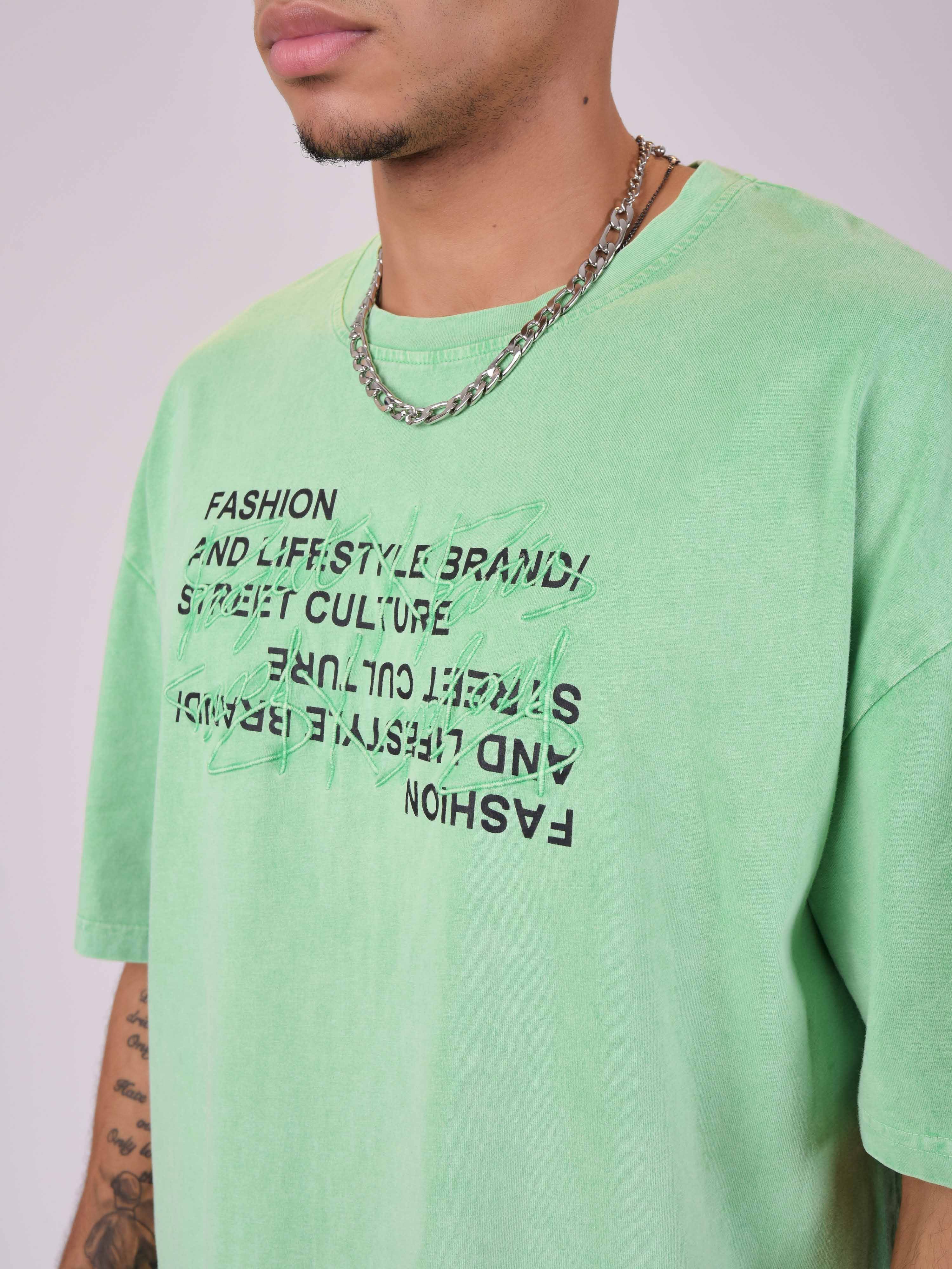 Oversized T-shirt van gewassen stof-6