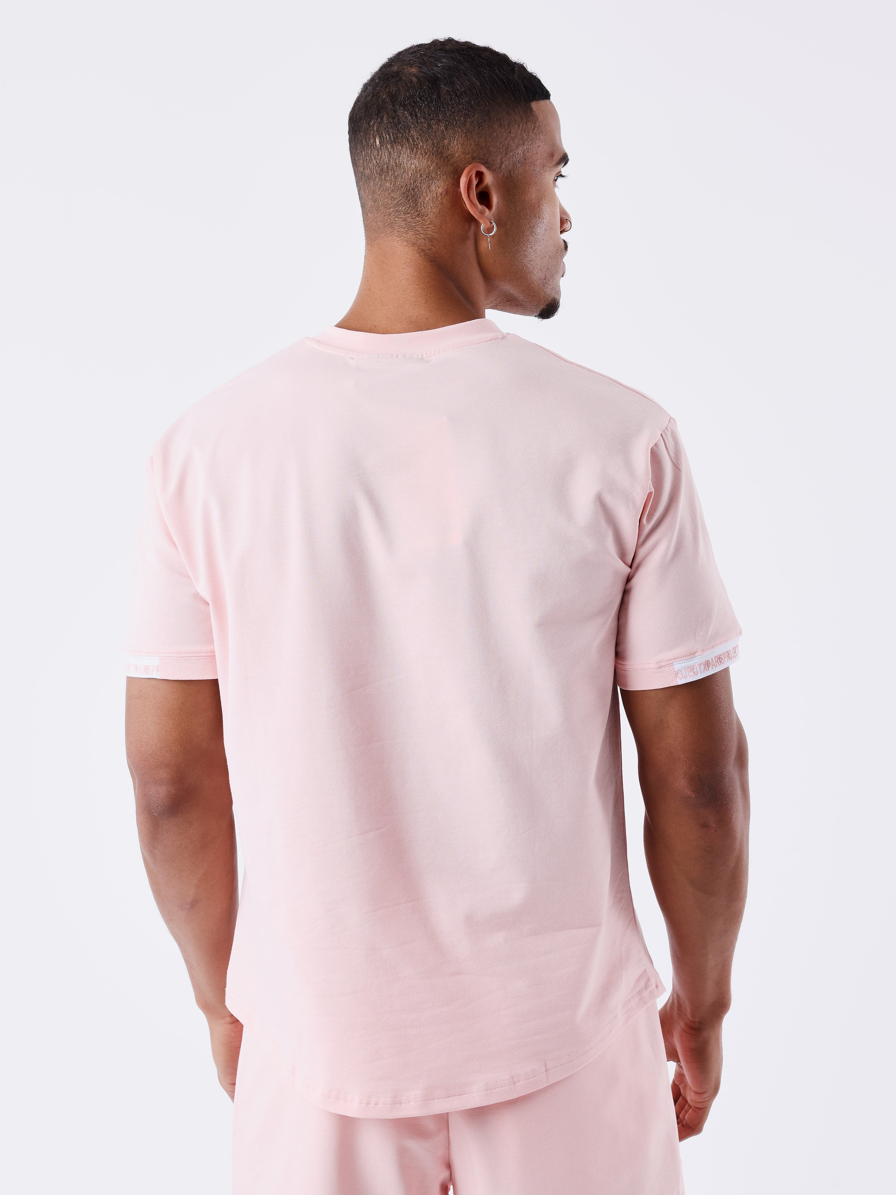 Effen T-shirt met logoband-2