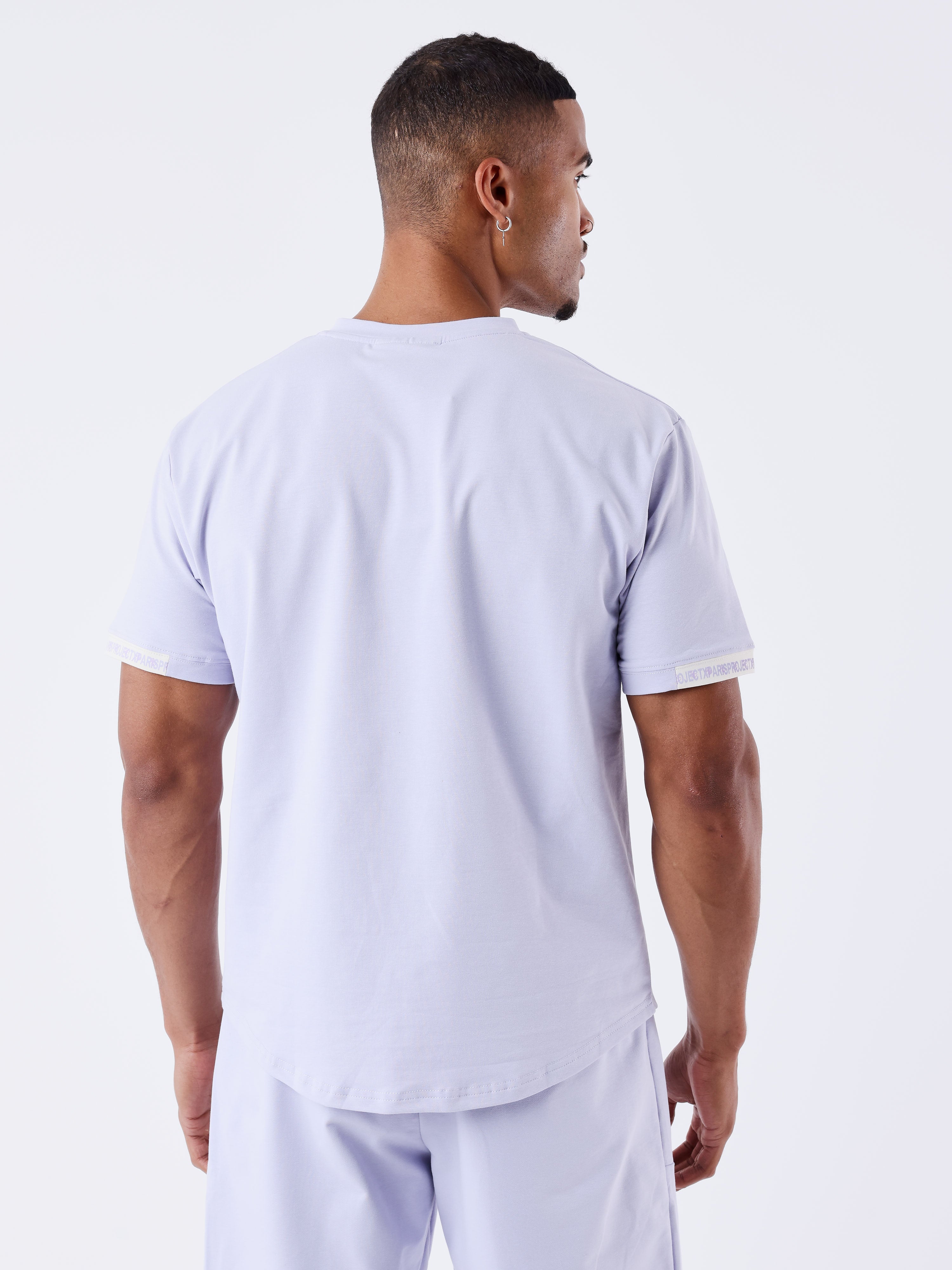 Effen T-shirt met logoband-2