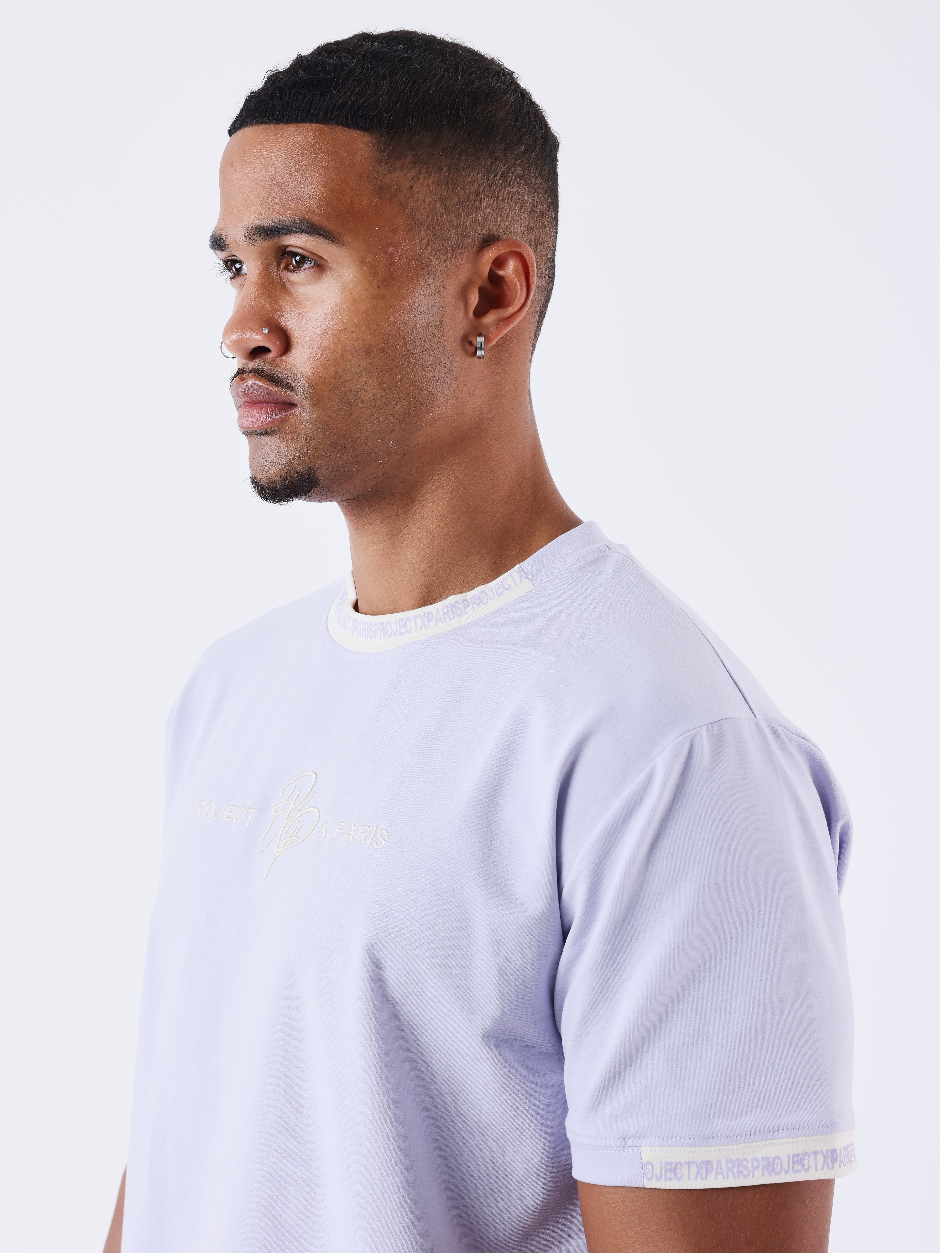 tee-shirt-uni-avec-bande-logo-purple-heather