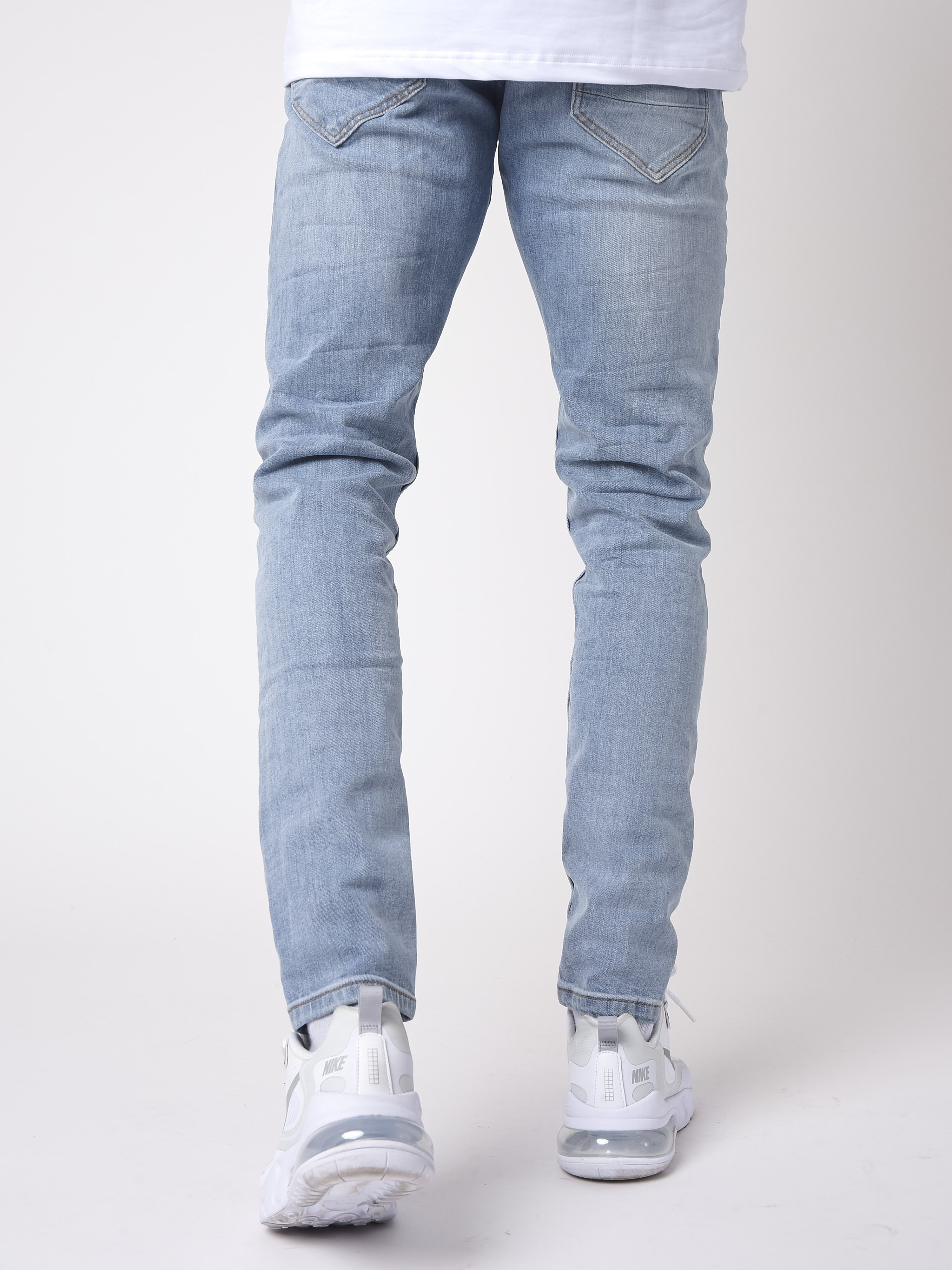 Slim fit basic jeans i lyseblå-4