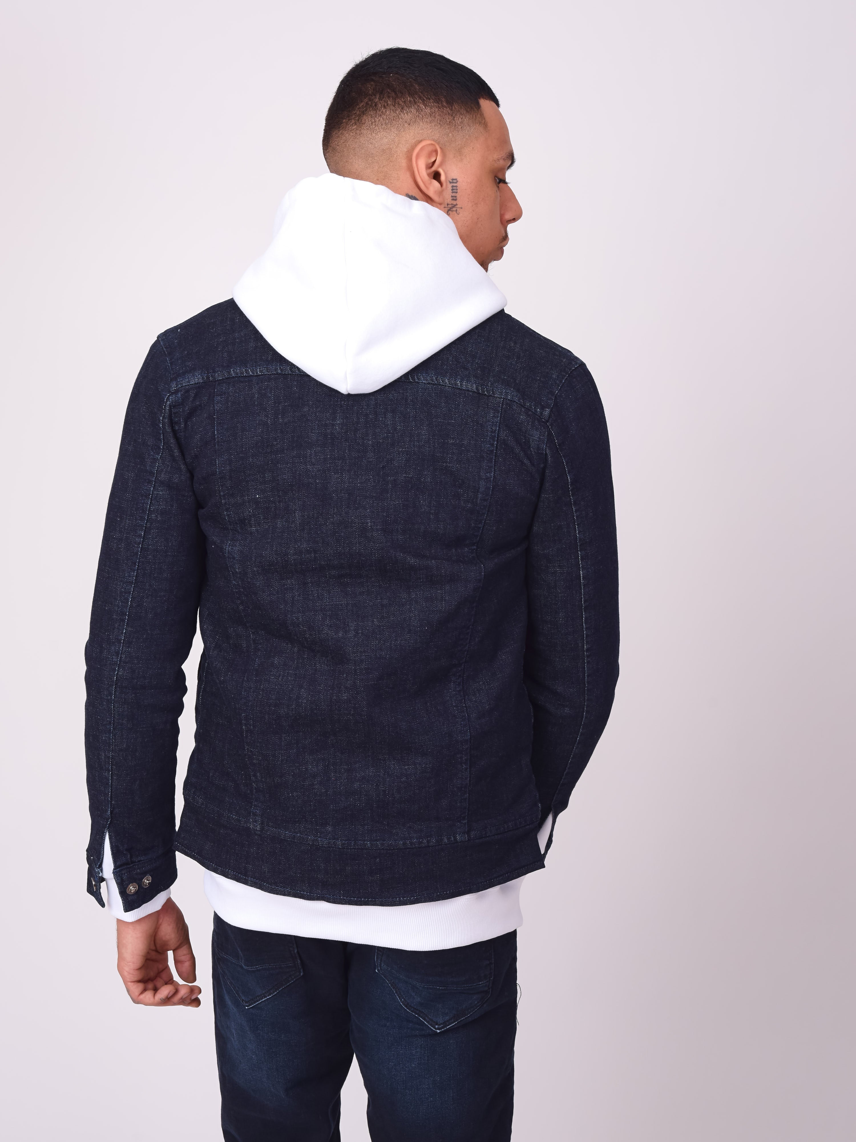 Veste en denim brut à zip-4