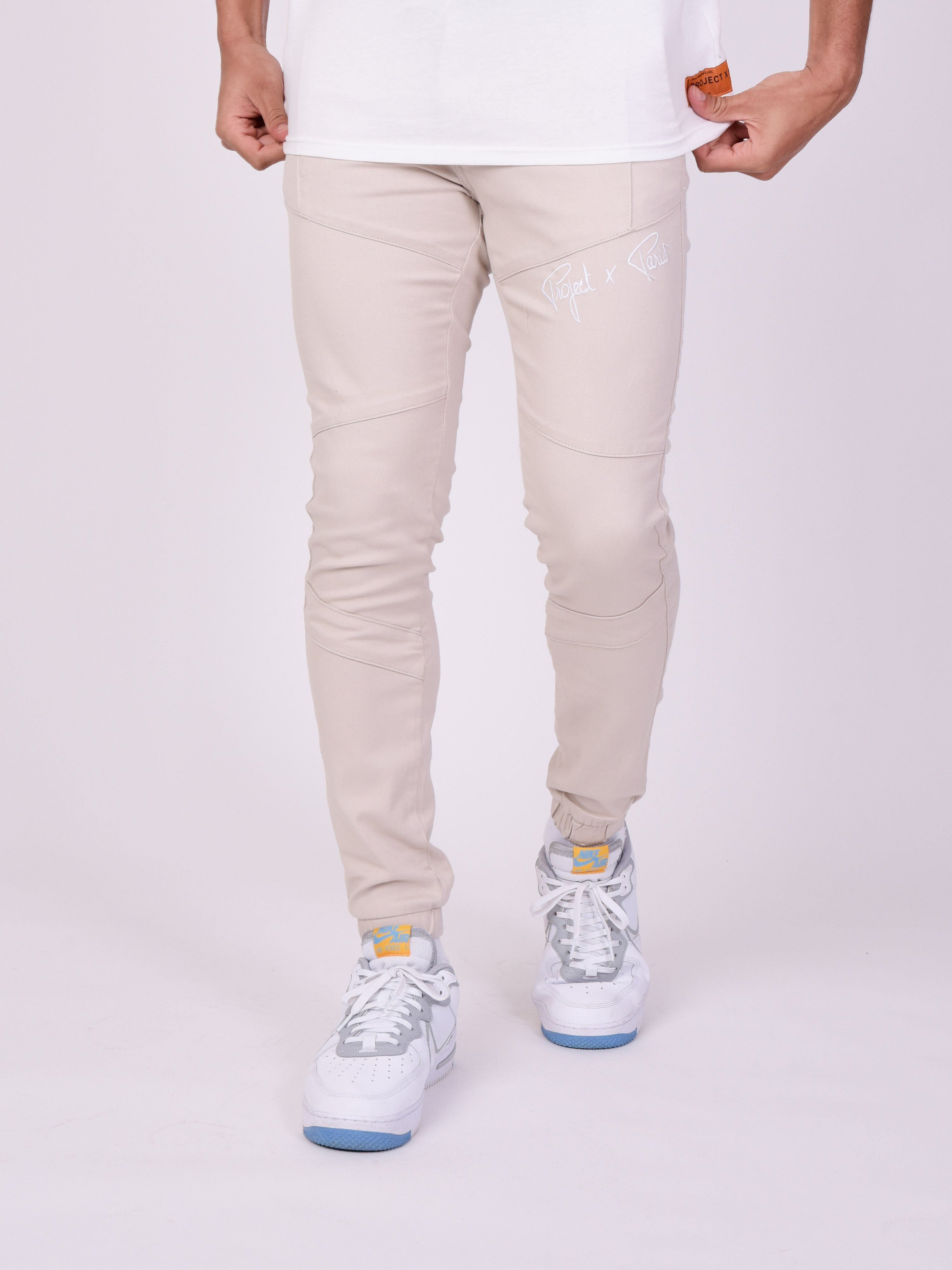 Basic skinny bukse med synlige sømmer-7
