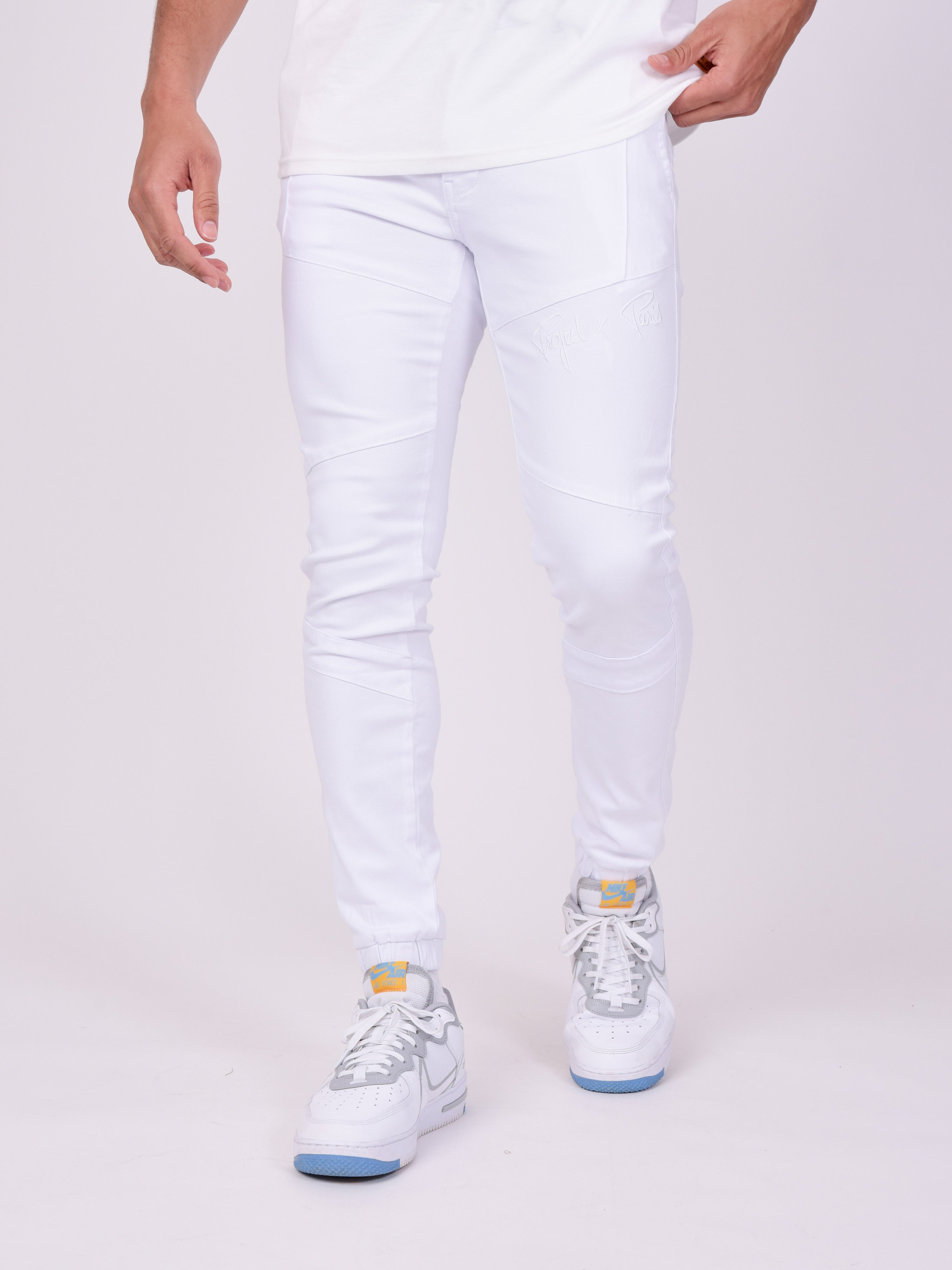 Skinny basic broek met zichtbare naden-6