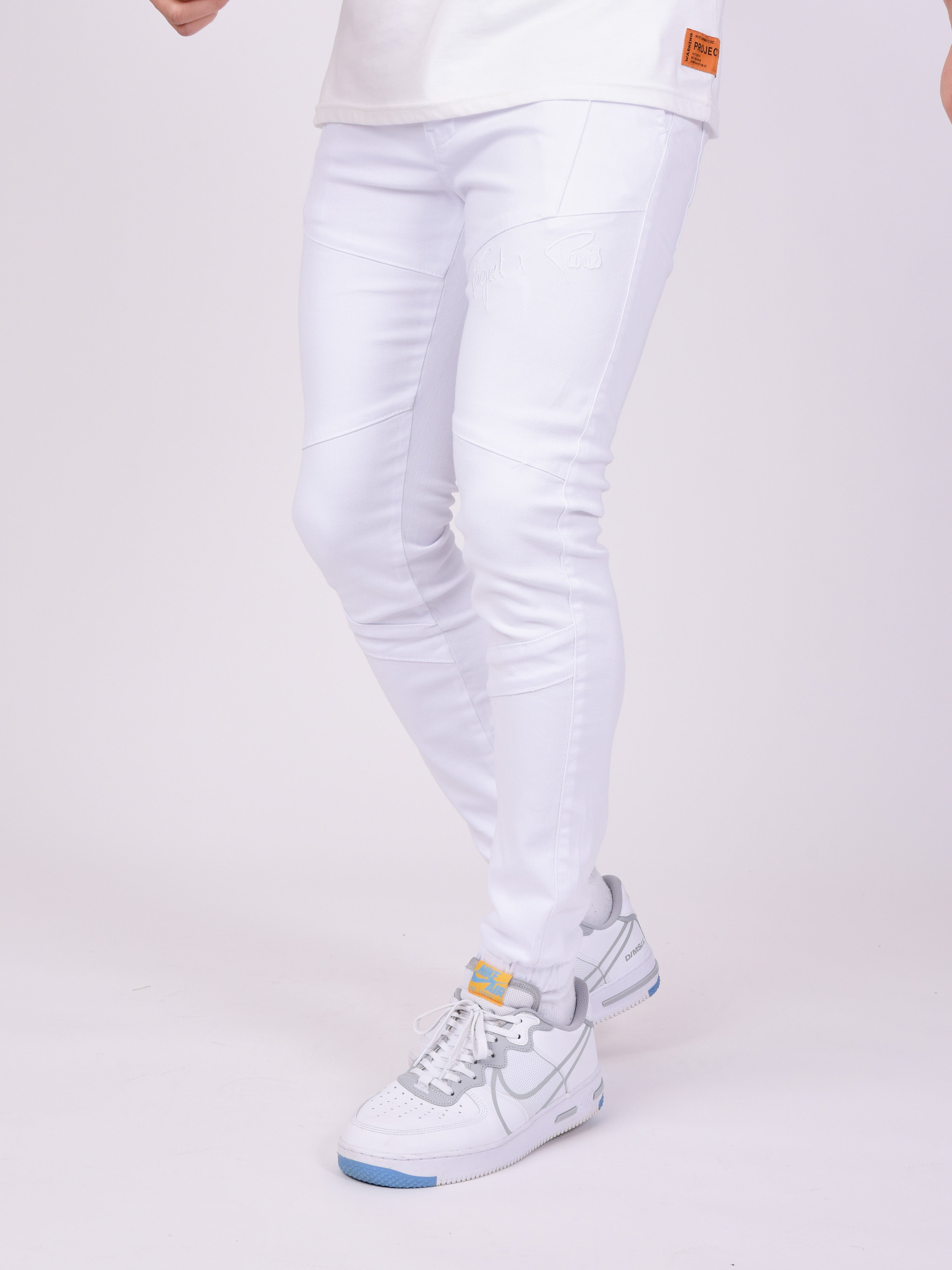 Skinny basic broek met zichtbare naden-2