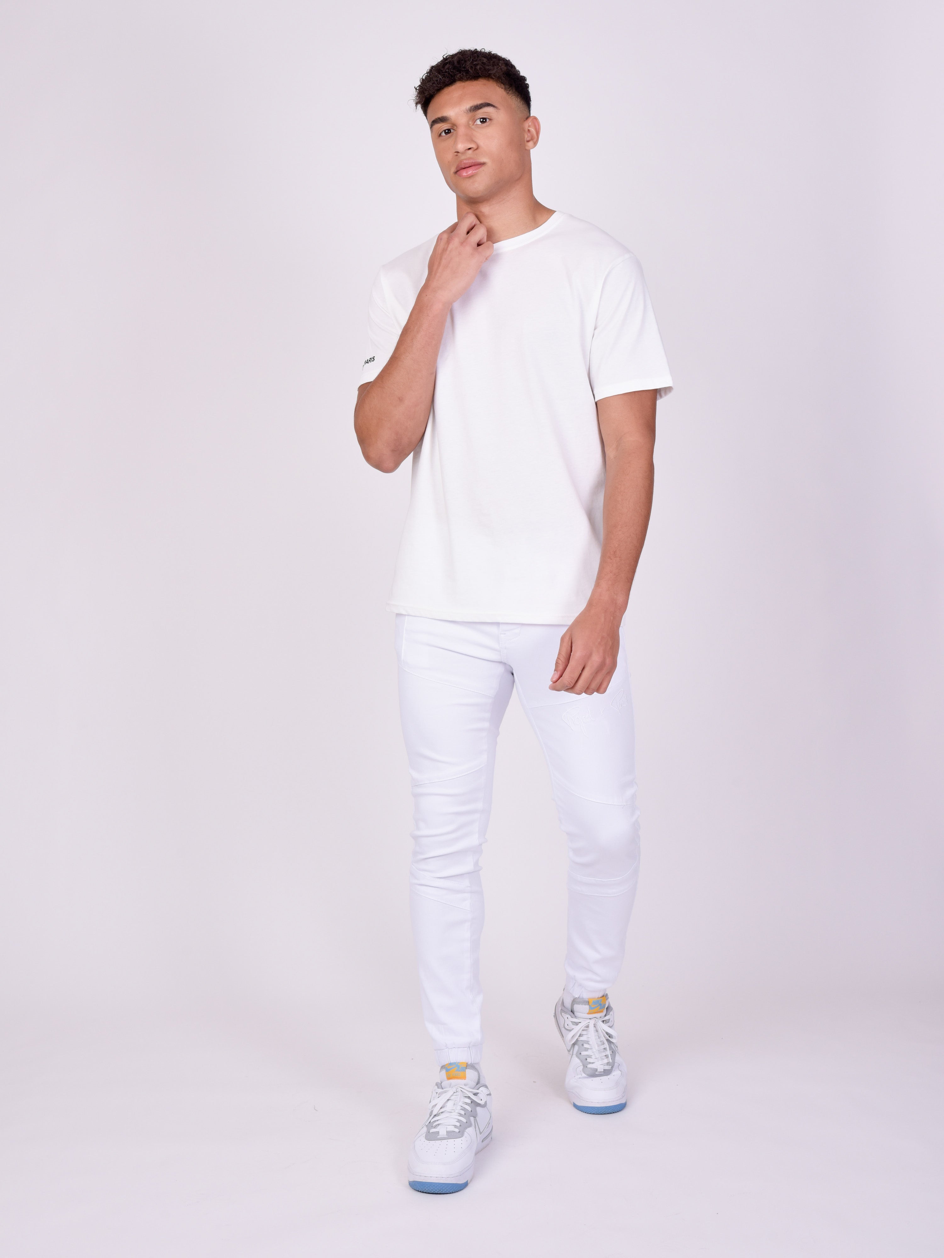 Skinny basic broek met zichtbare naden-7
