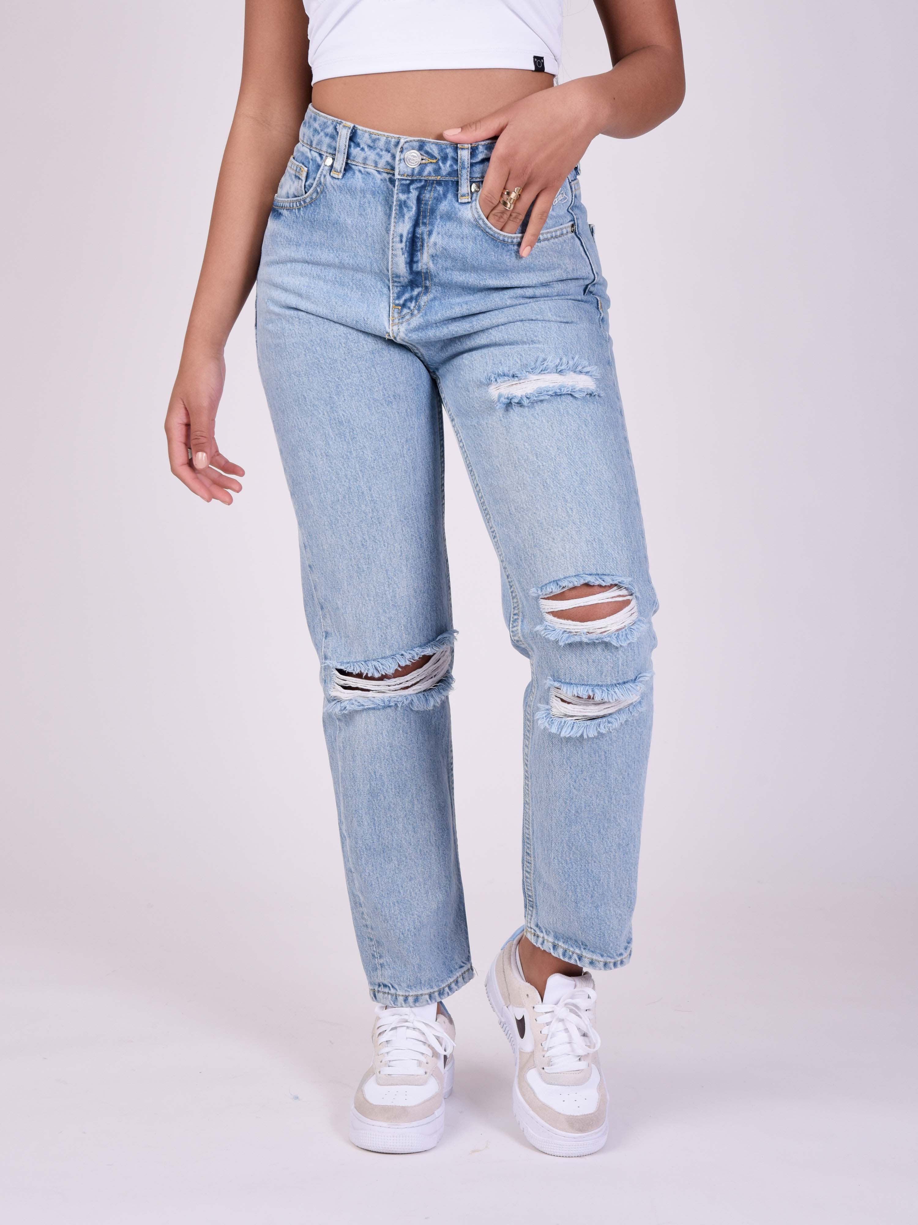 Jean taille haute déchiré-1