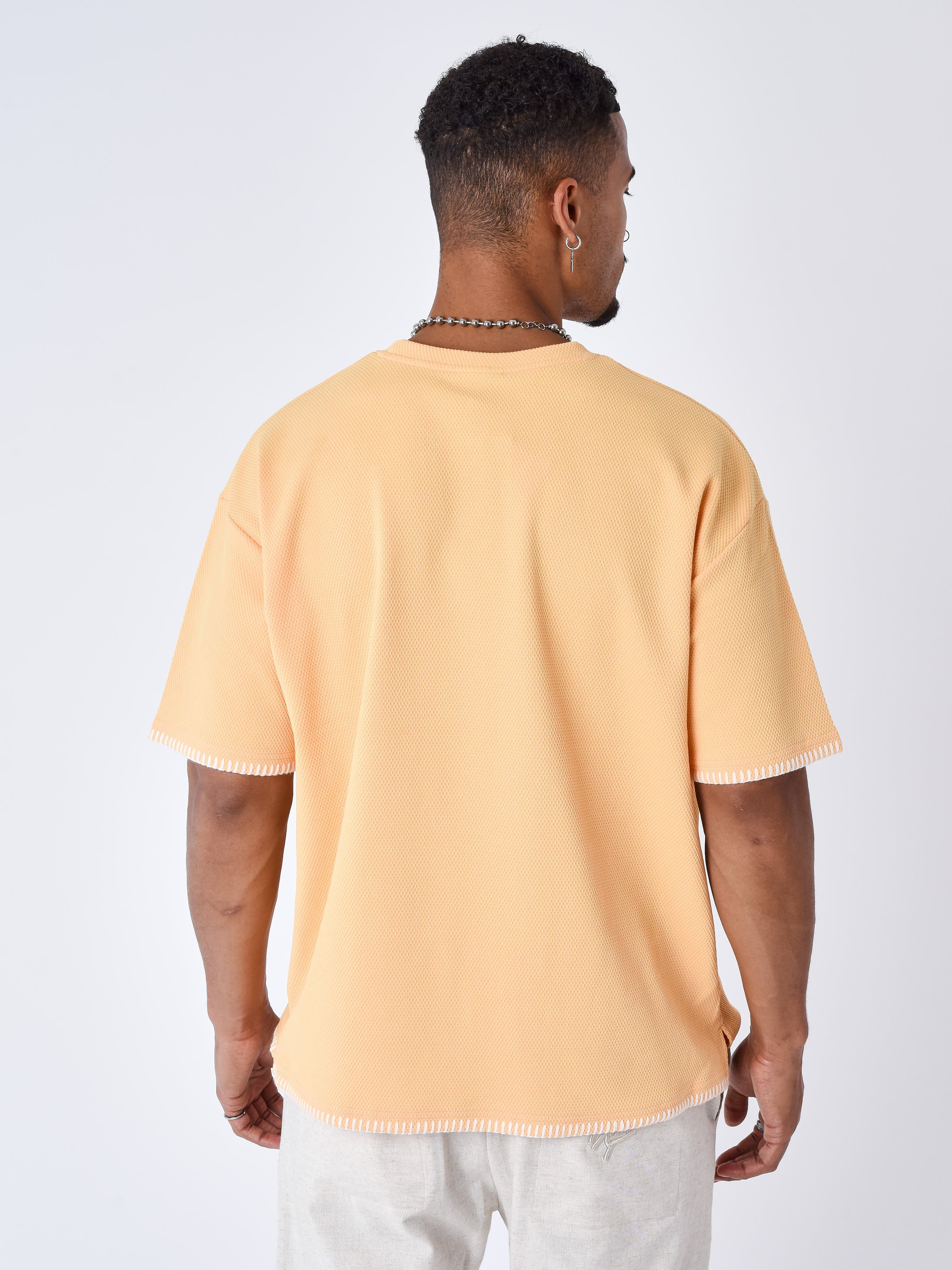 Camiseta texturizada Stitching-2