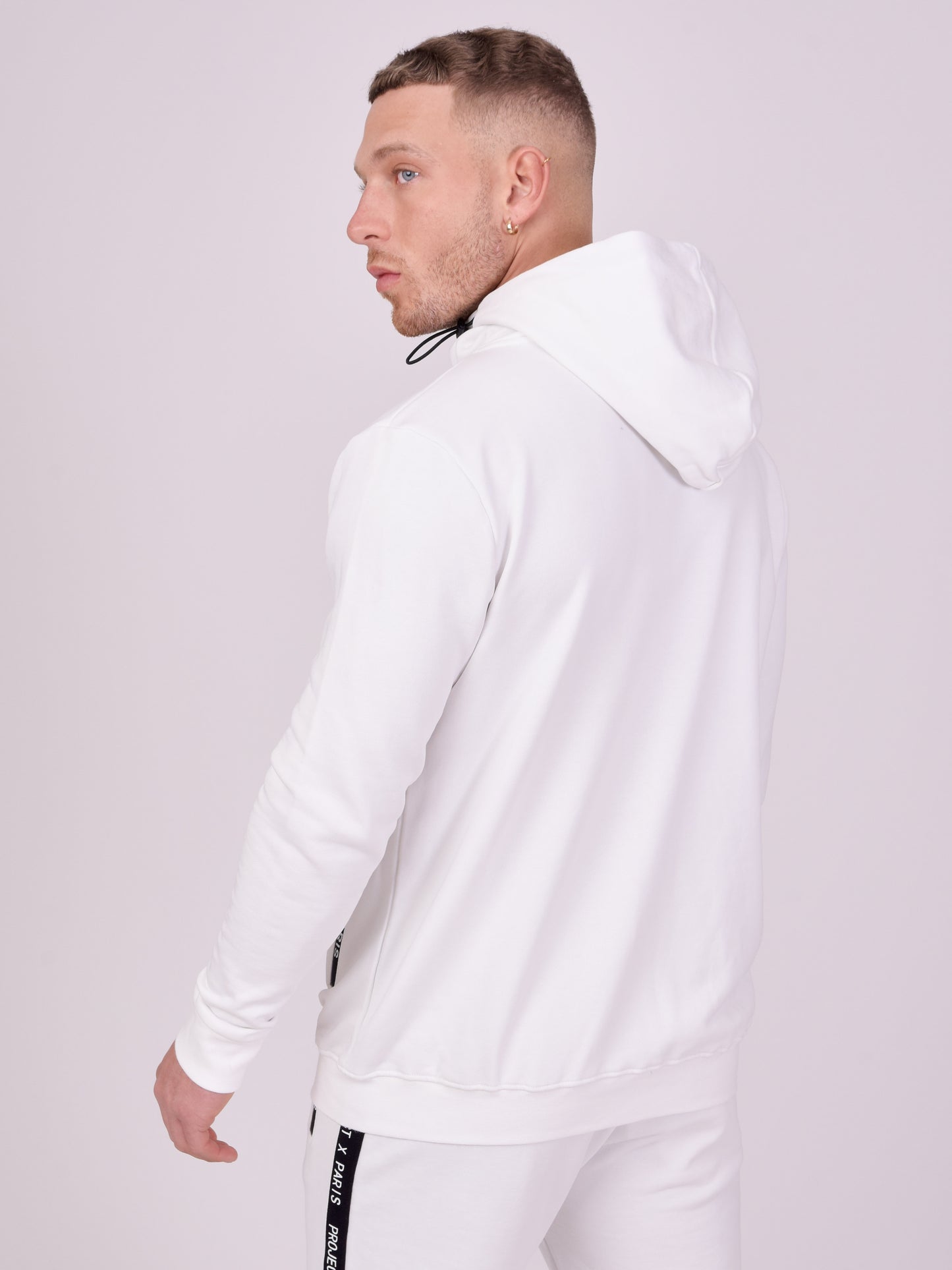 veste-a-capuche-basic-zip-logo-blanc