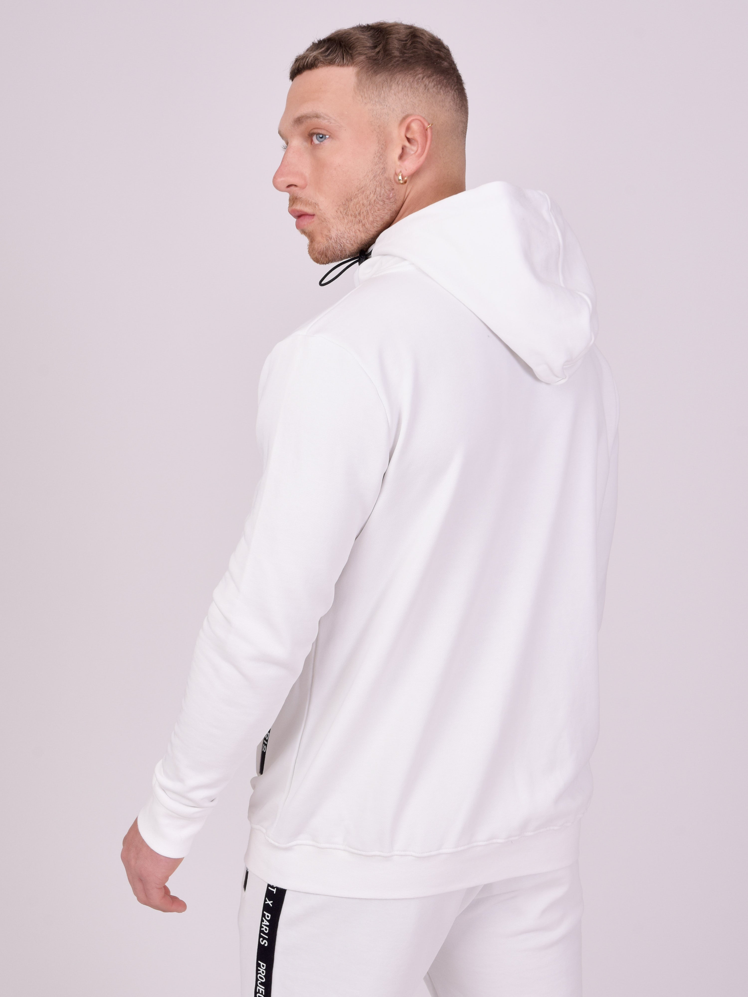 veste-a-capuche-basic-zip-logo-blanc