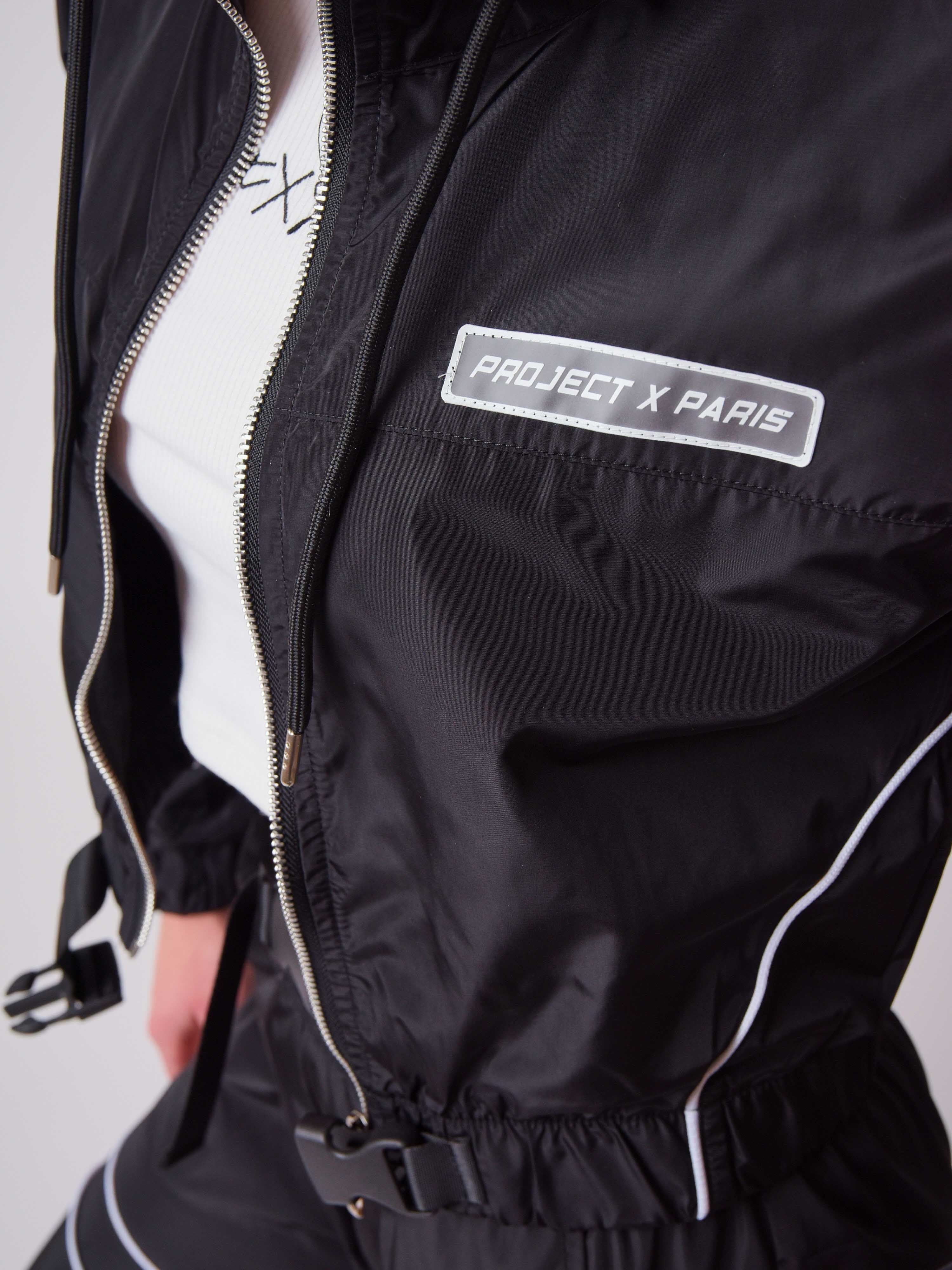 Giacca con cappuccio e piping a contrasto-6