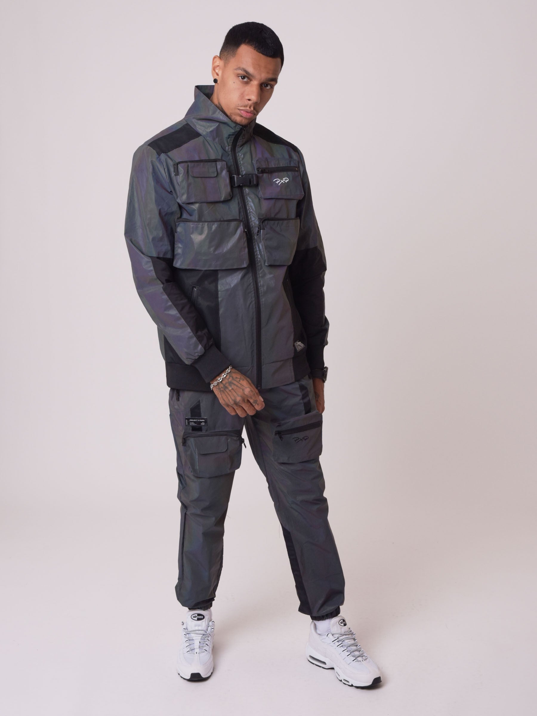 High collar jacket with plastic panel – PXP