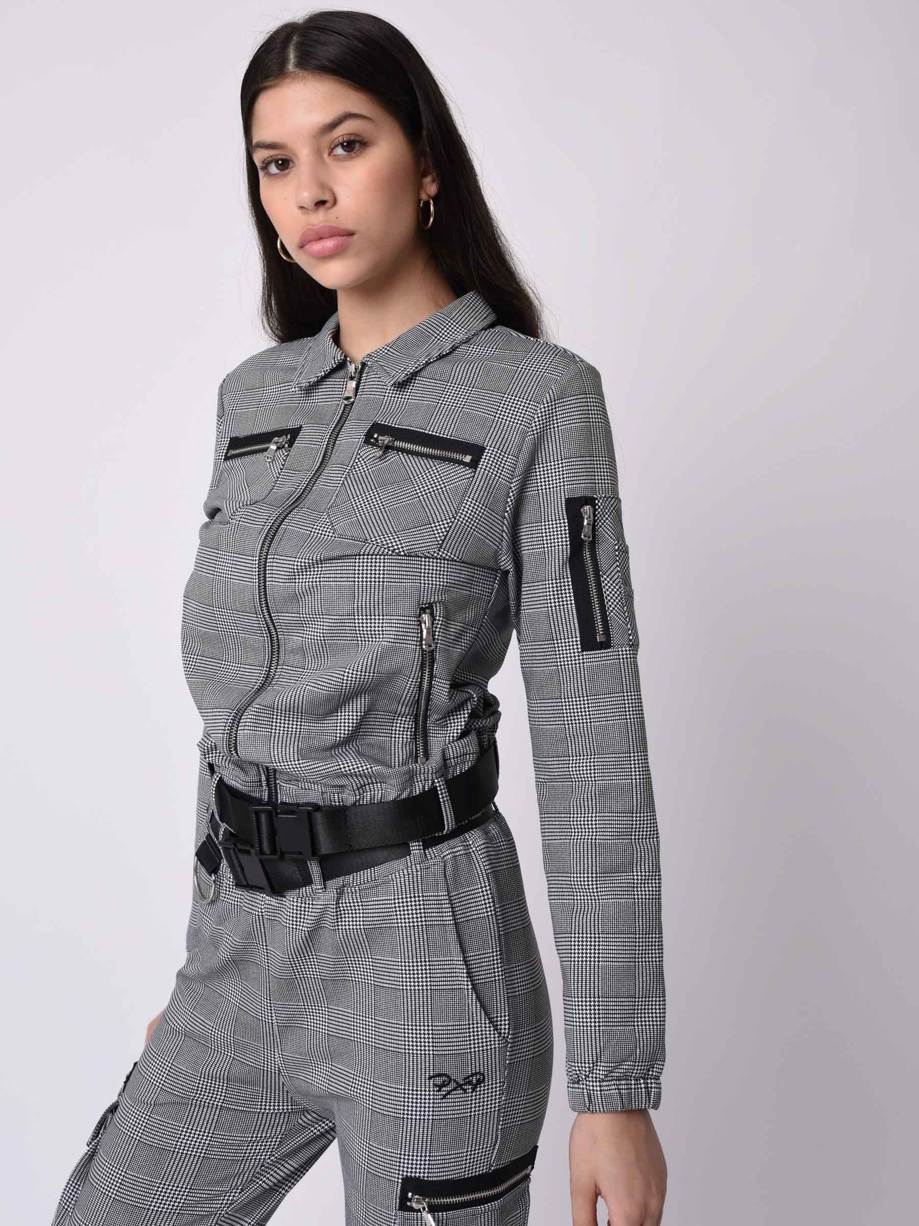 veste-courte-a-carreaux-a-zips-f193060-noir