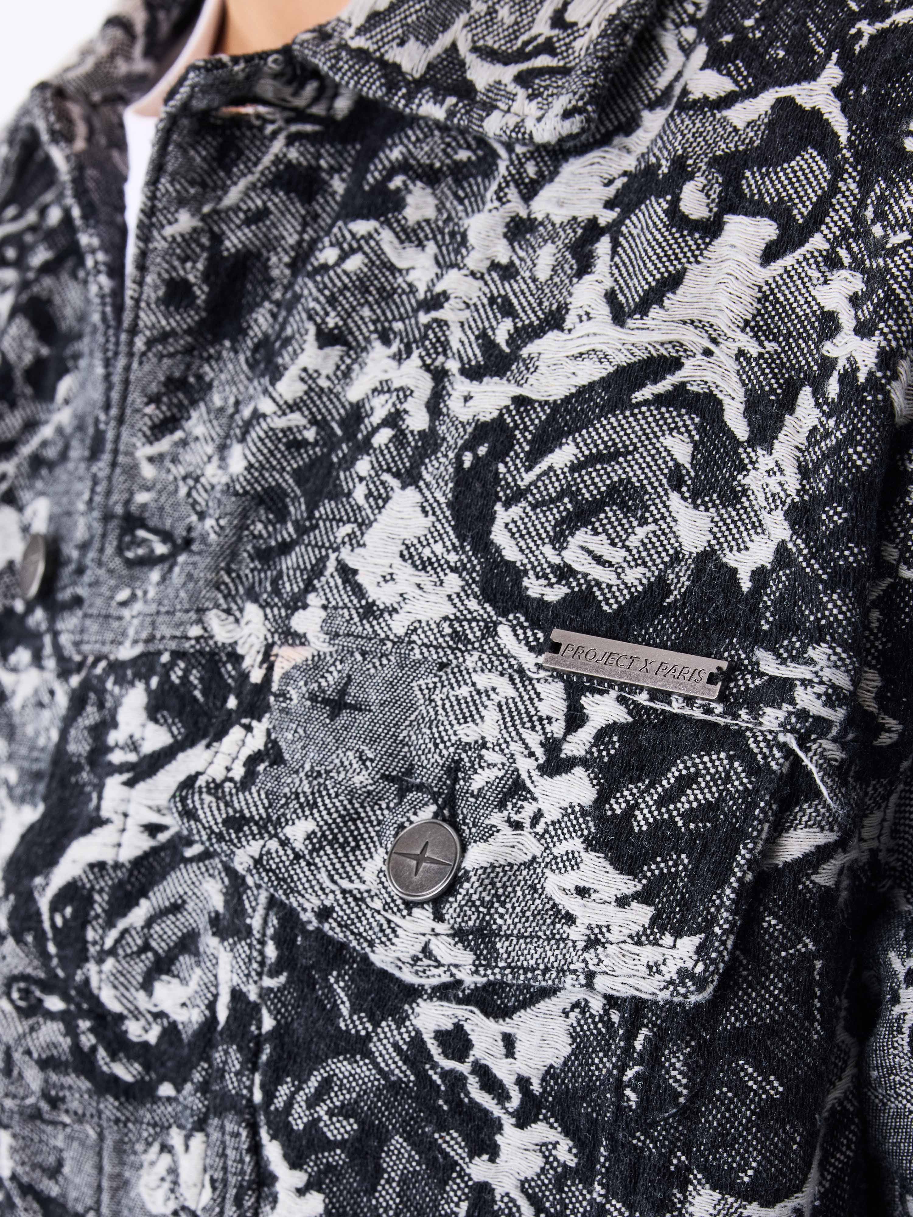 Denim jas met abstract patroon-6