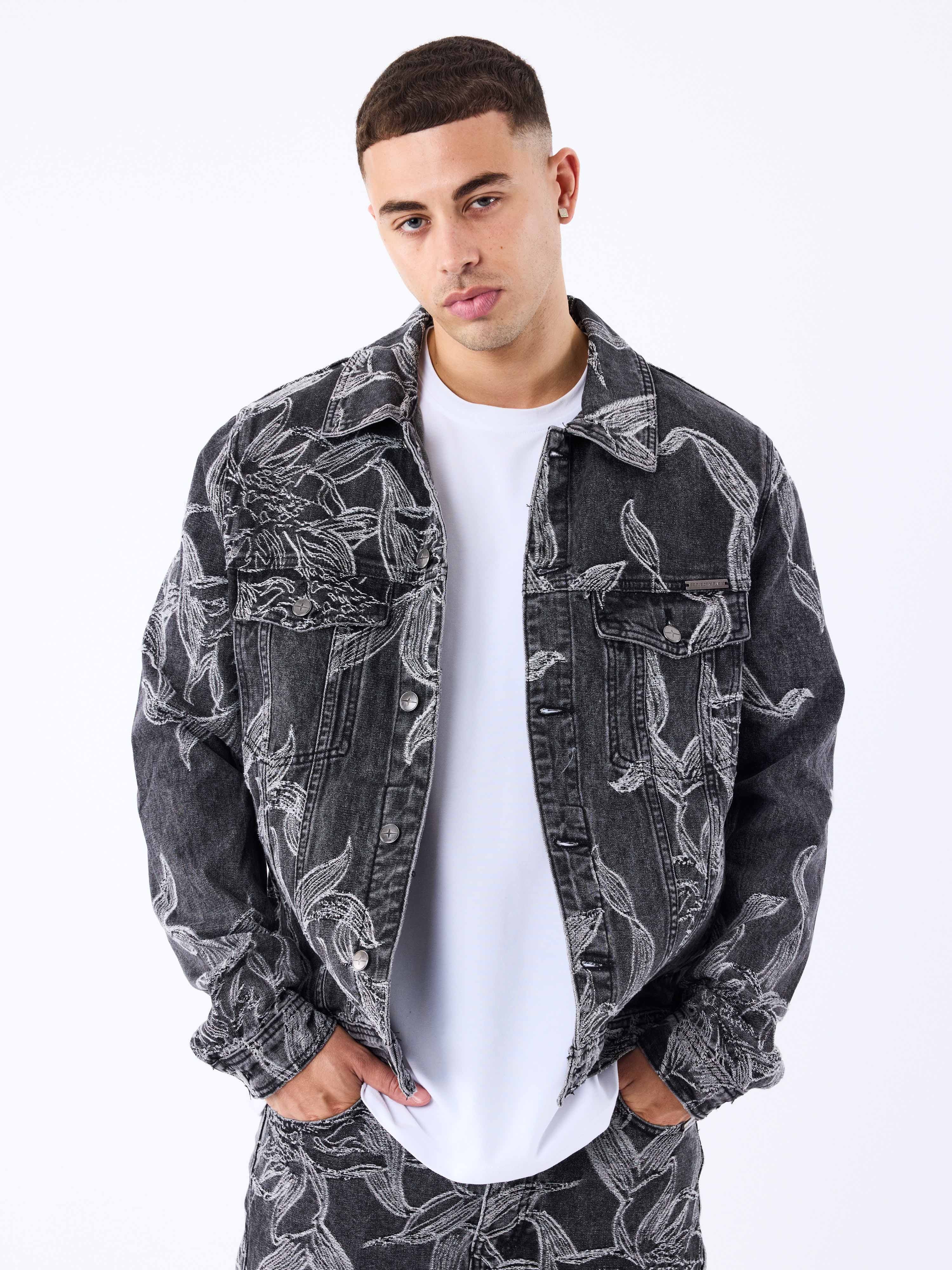 veste-en-denim-a-motif-floral-gris