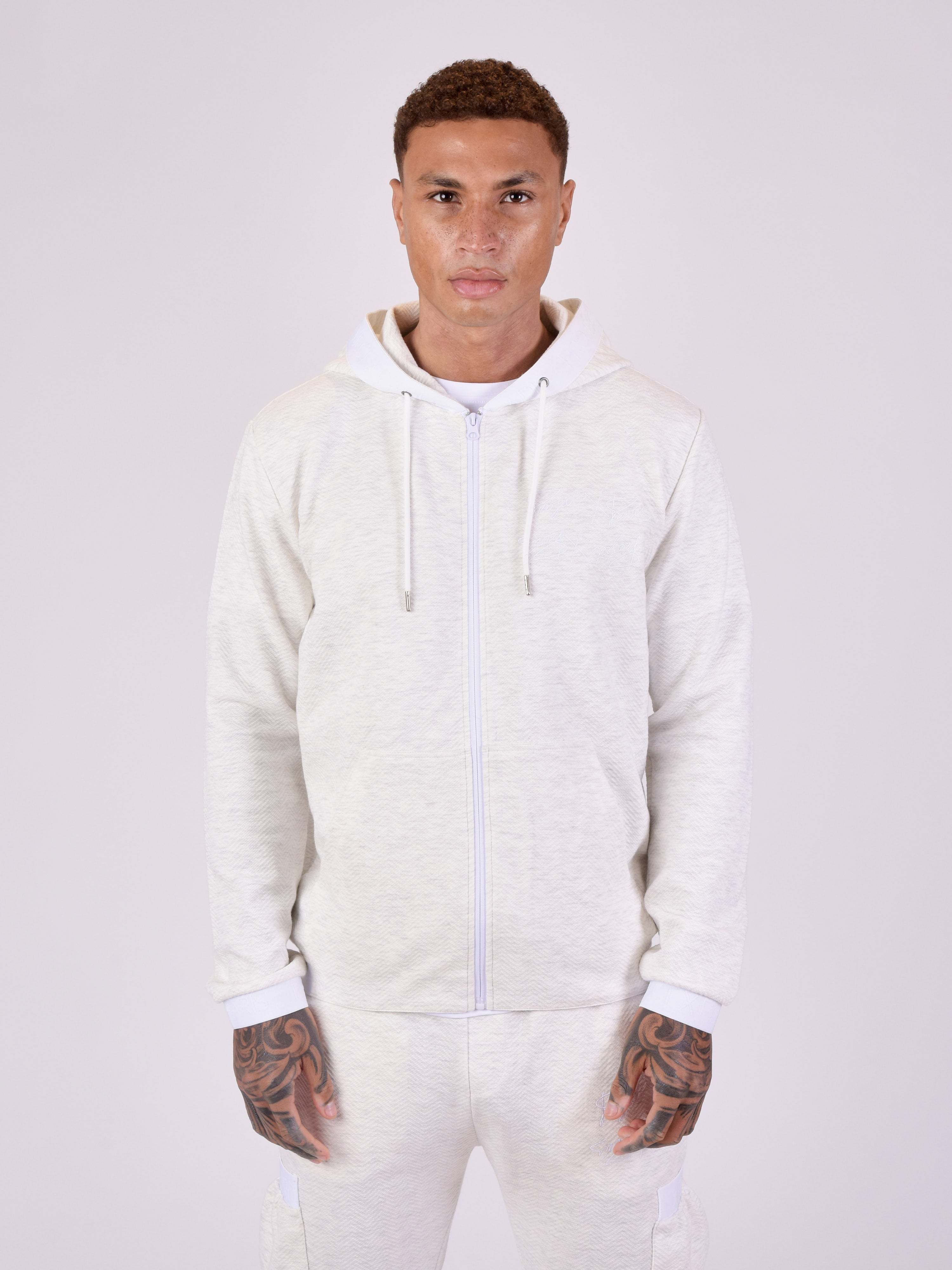 Jas van gestructureerde stof en sportieve elastische details-7