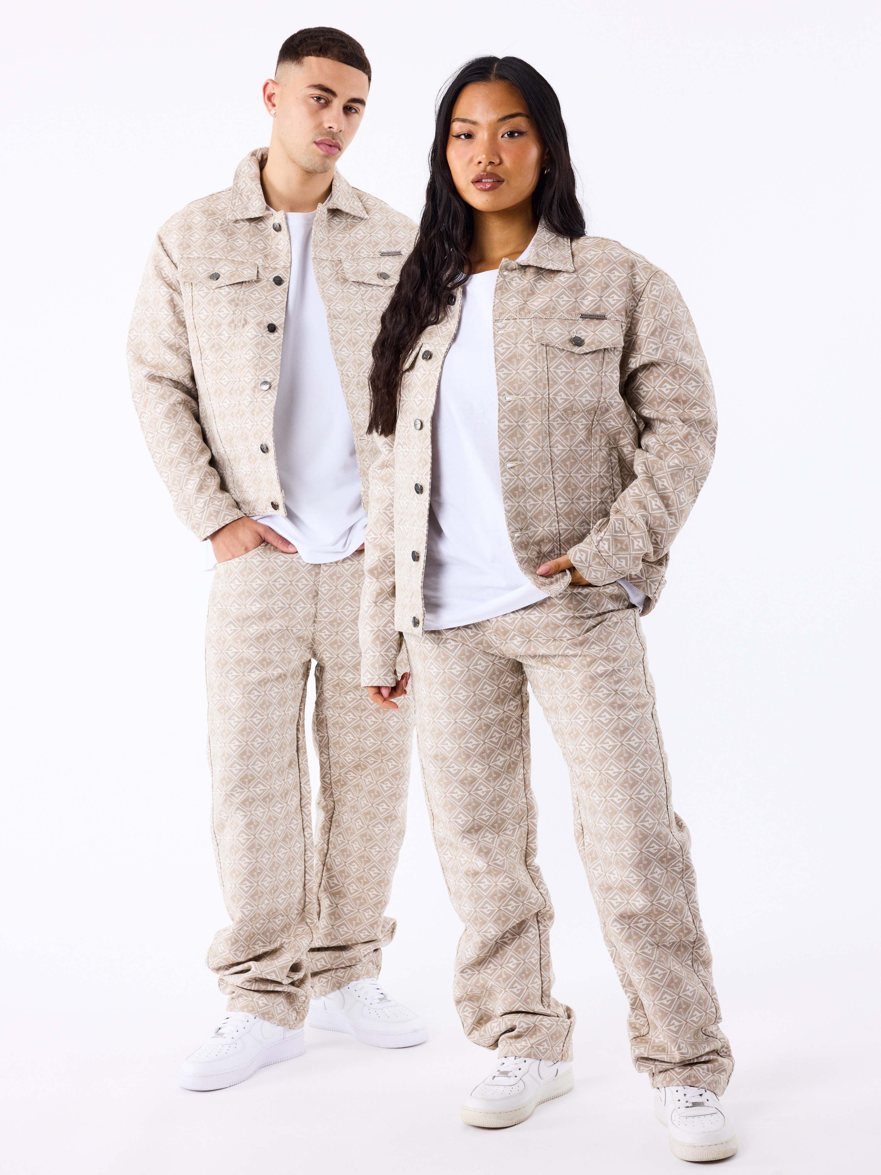 Jaqueta de tecido com padrão geométrico-7