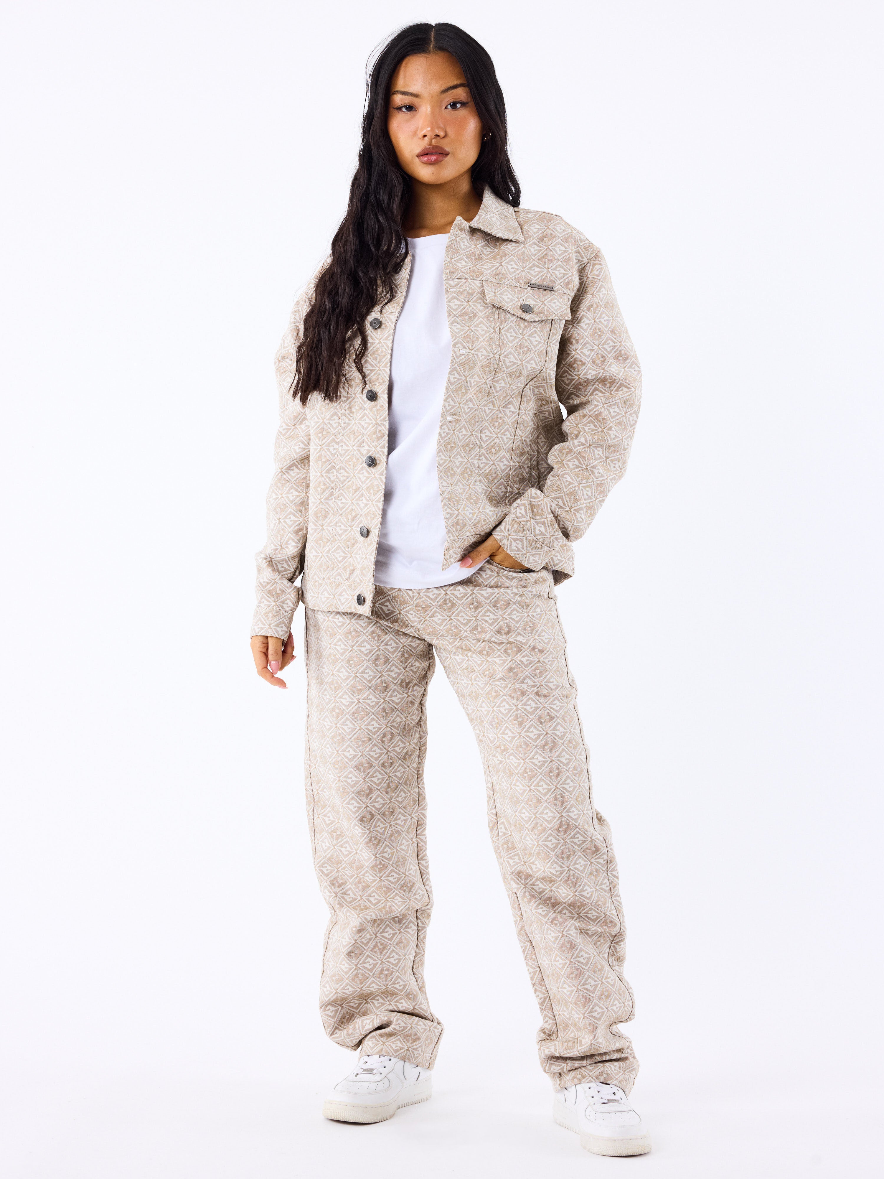 Jaqueta de tecido com padrão geométrico-4