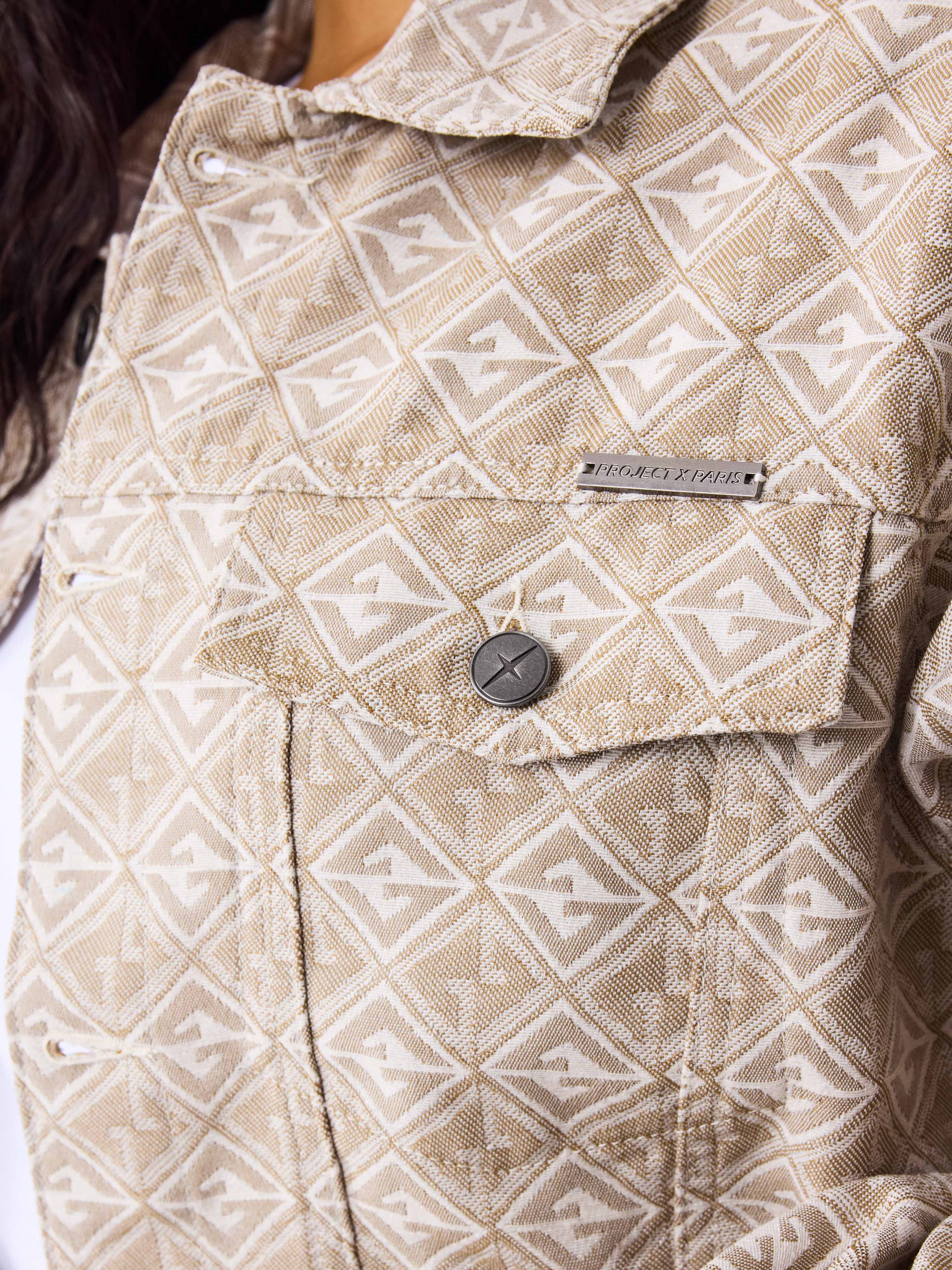 Jaqueta de tecido com padrão geométrico-6