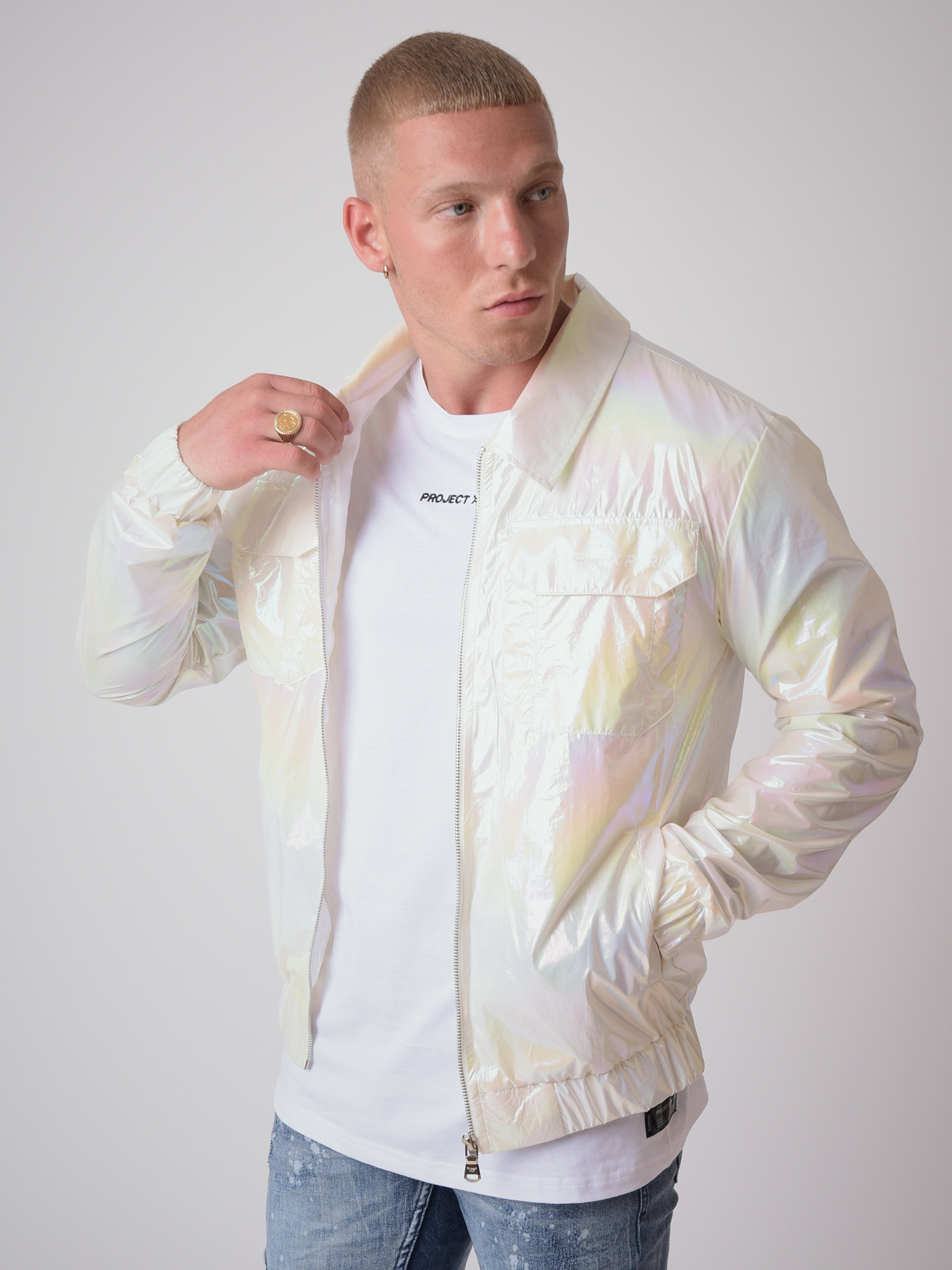 Iridescent fabric jacket-1