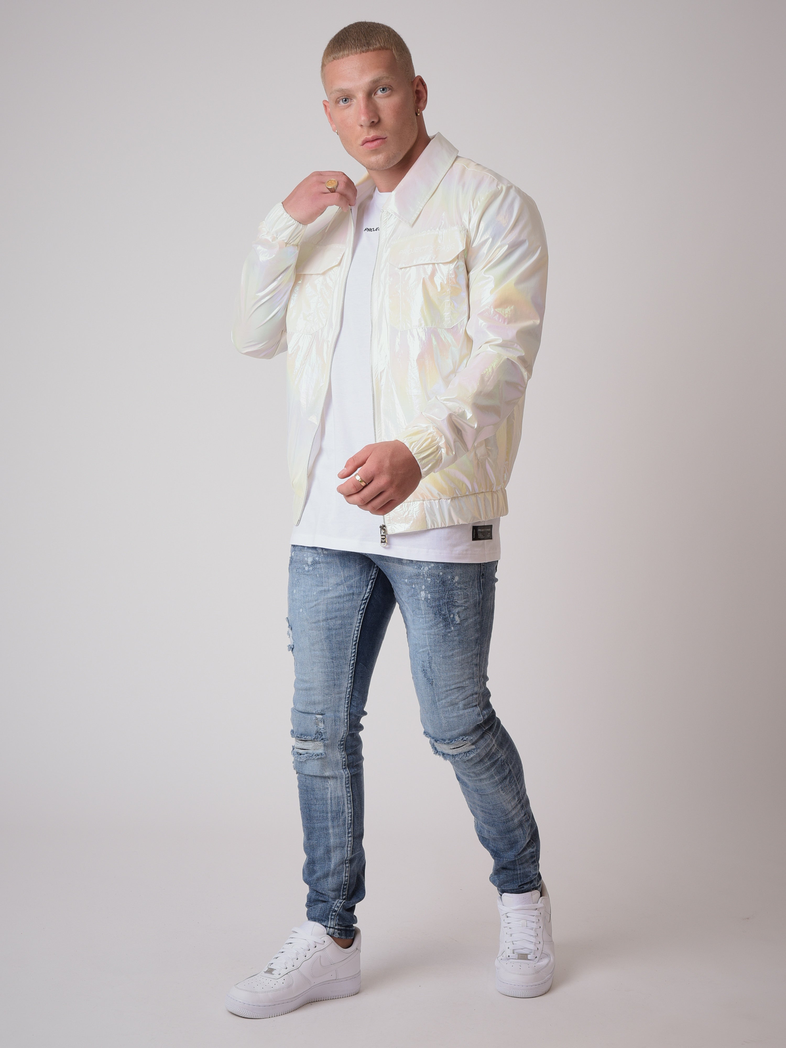 Iridescent fabric jacket-4