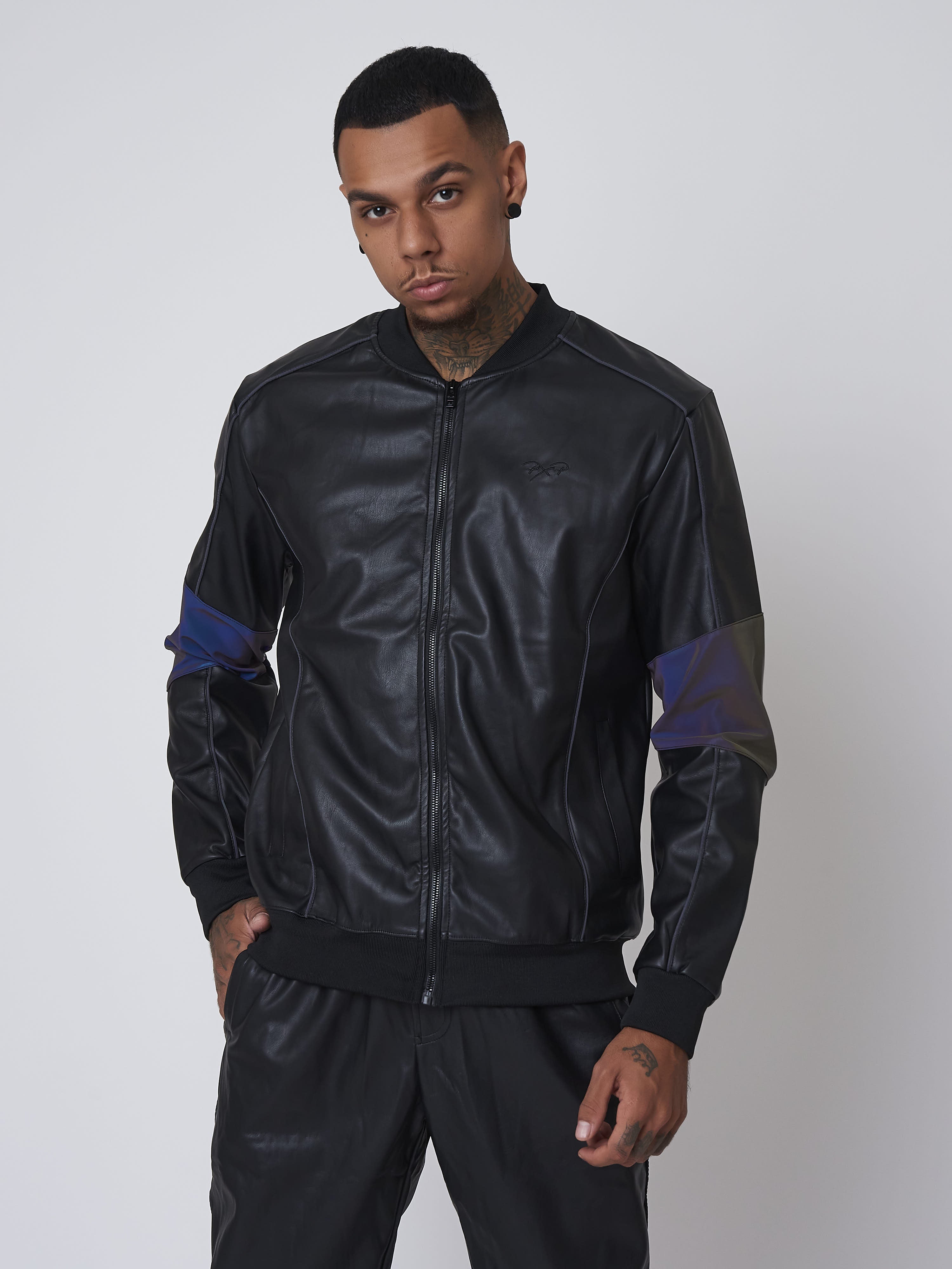 veste-simili-cuir-avec-empiecement-reflechissant-2030087-1-noir