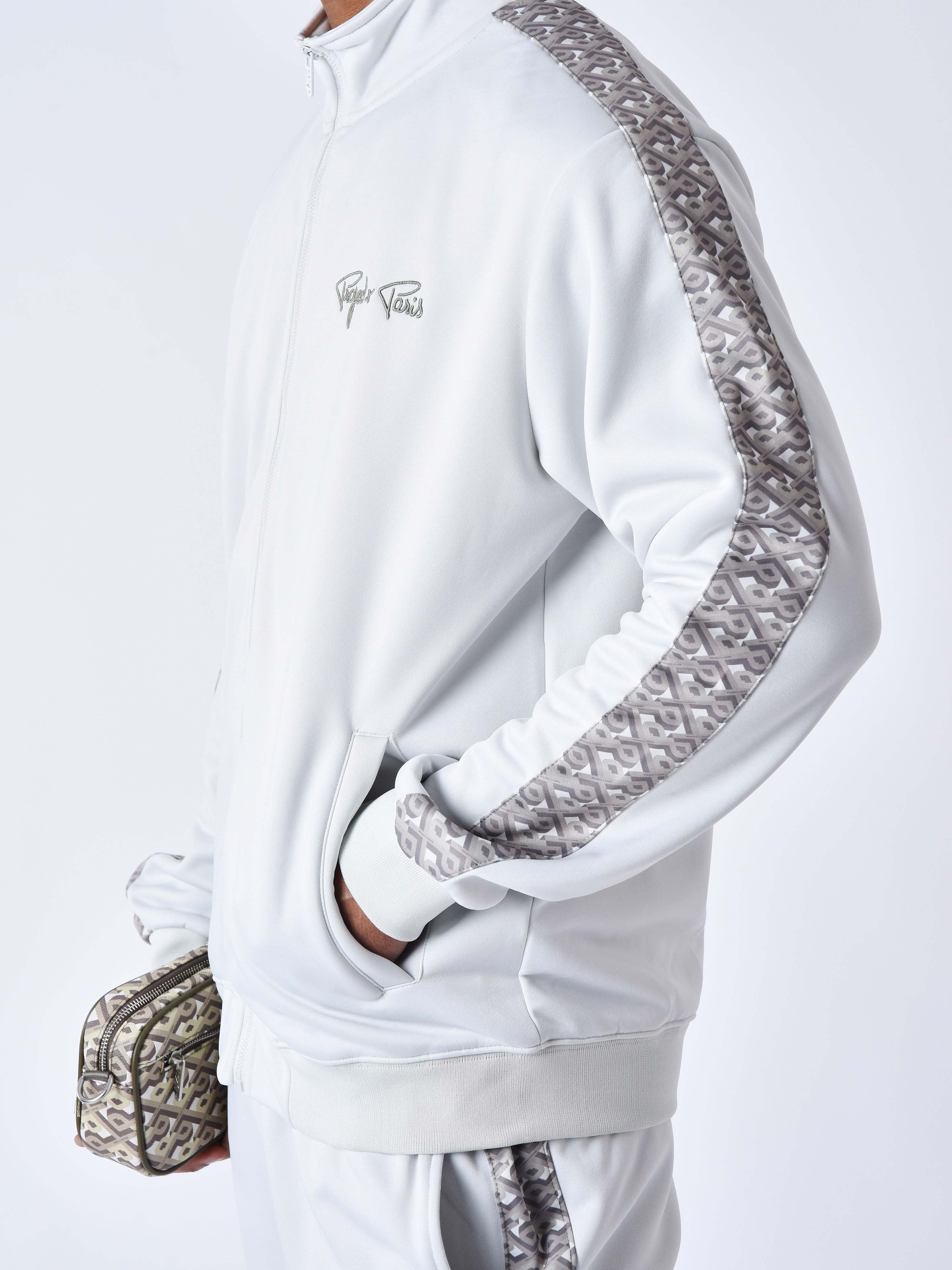 Veste zippé à bande imprimé-5