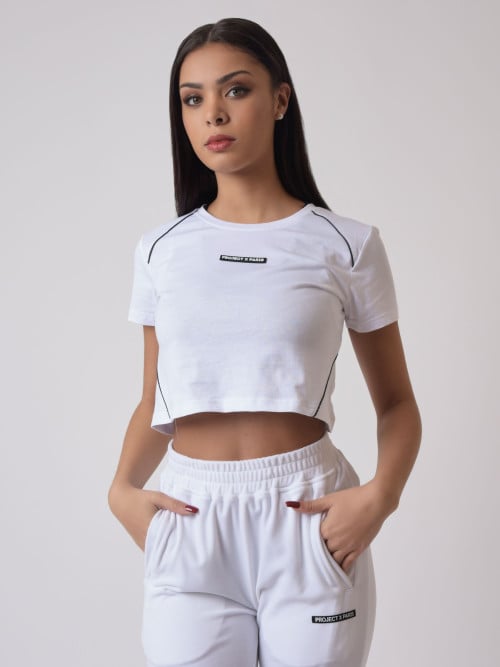Crop T-shirt with...
