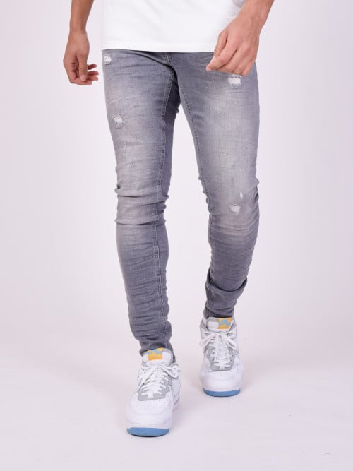 Verwassen grijze skinny jeans
