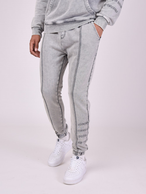 Faded wash jogging bottoms