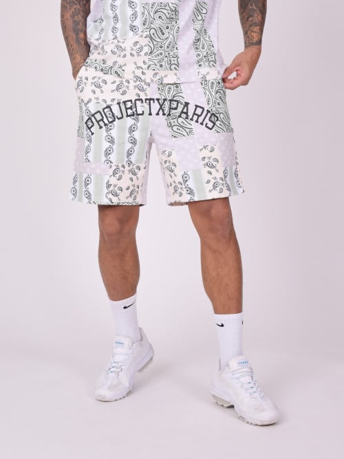 Short met "bandana"-patroon