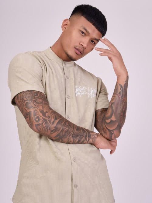 Camisa con cuello mao de...