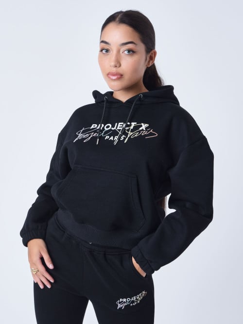 Bestickter Kapuzenpullover