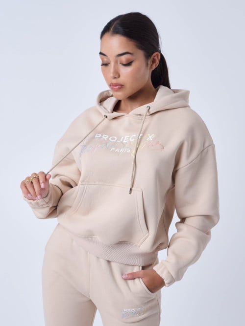 Embroidered Hooded Sweatshirt