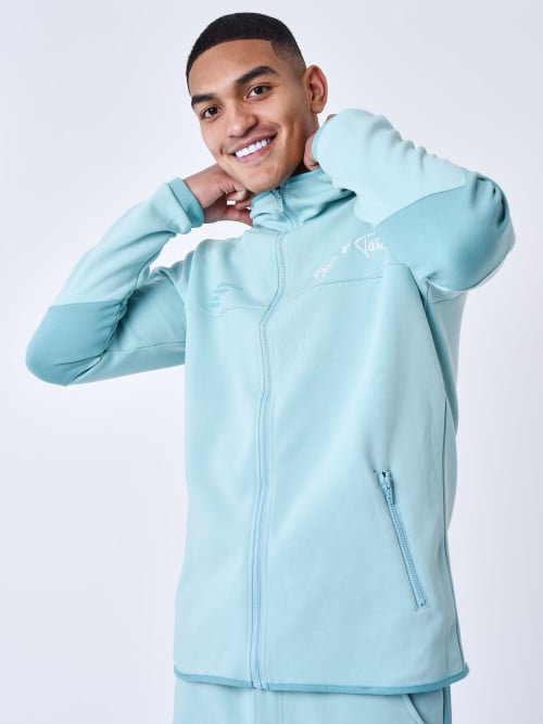 Zweifarbiger Zip-Hoodie