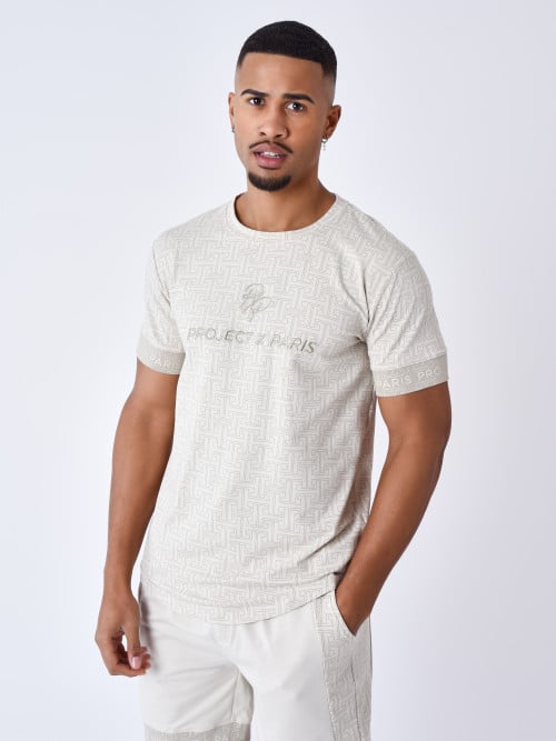 T-shirt imprimé labyrinthe
