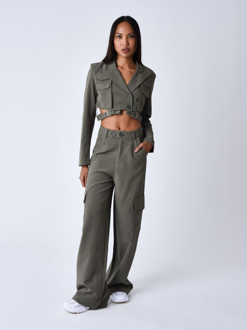 Cargo-style tailored pants