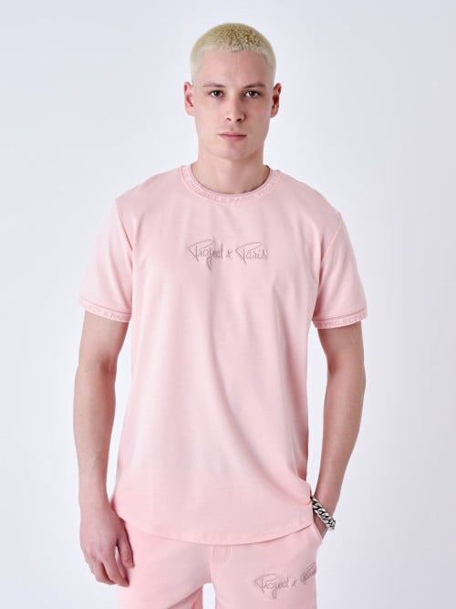 T-shirt logo brodé en relief