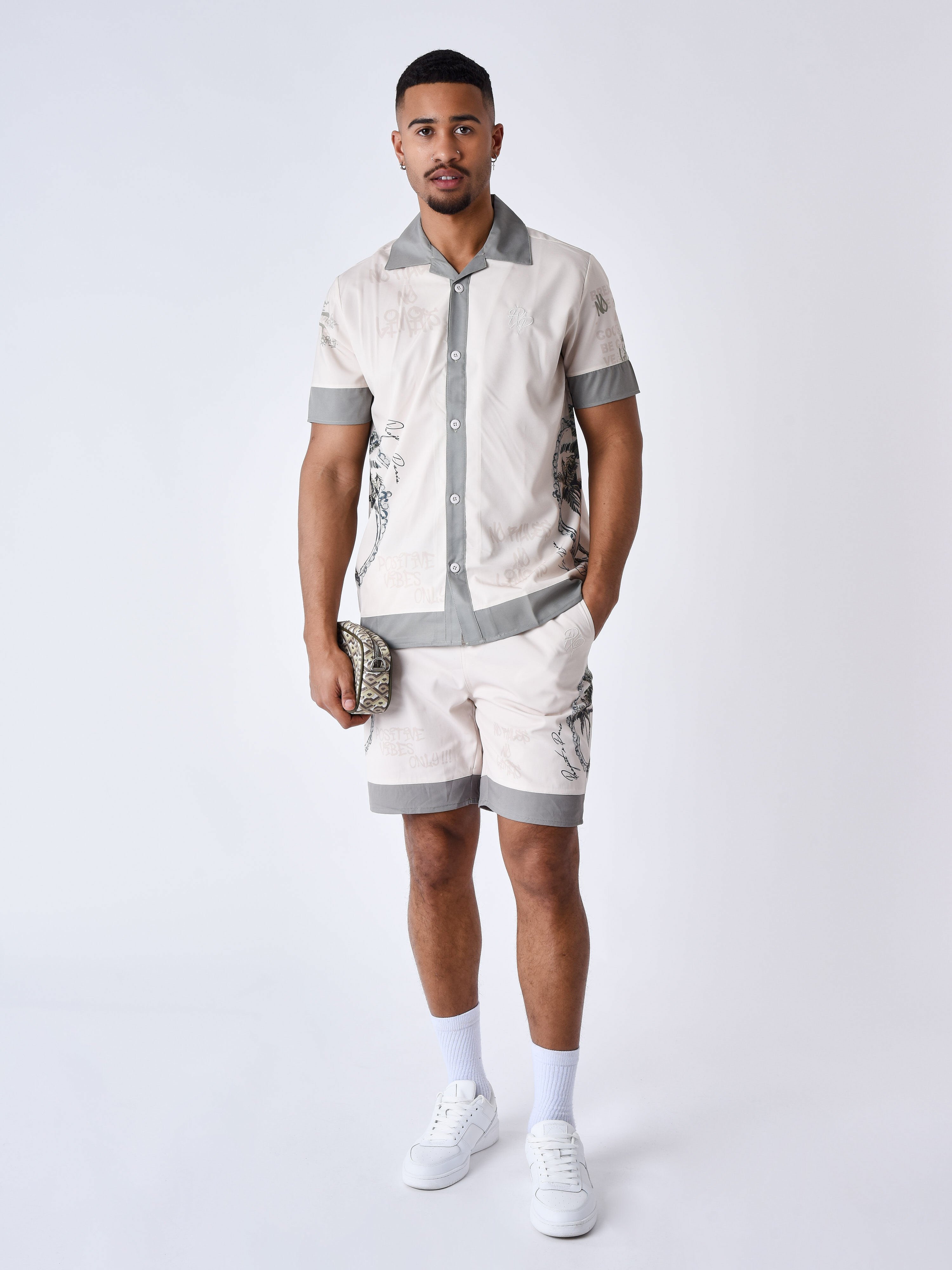 Short fluide imprime Palmier
