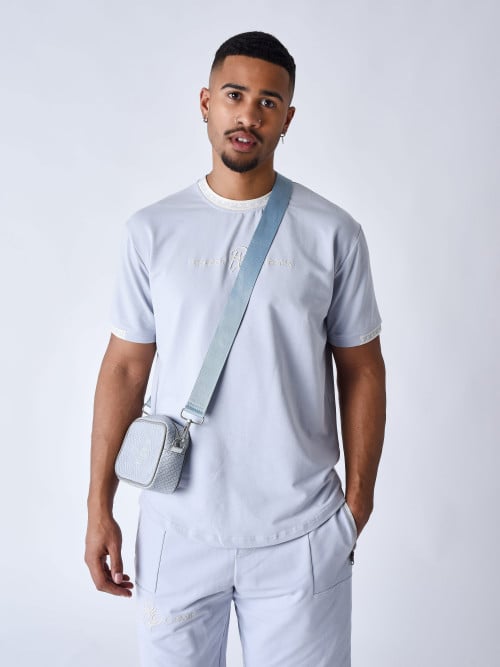T-shirt uni avec bande logo